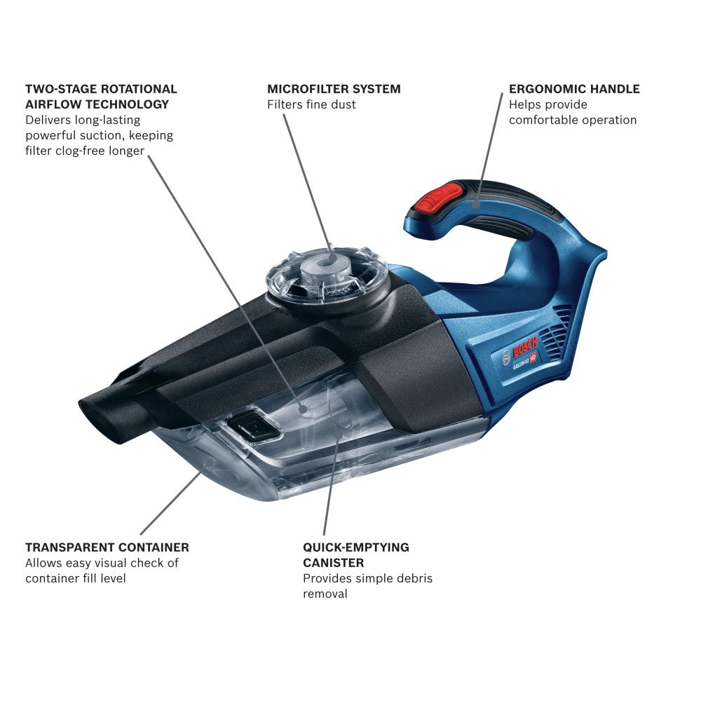Bosch 18-volt 0.5-Gallons 1-HP Cordless Dry Shop Vacuum (Bare Tool)