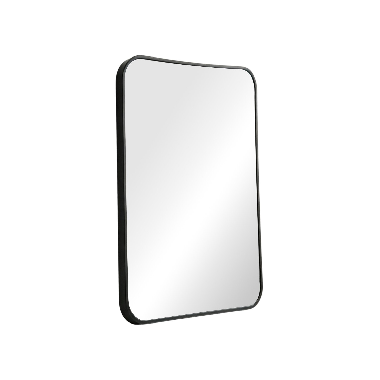 Jeedeson 22.05 in x 29.92 in Rectangular Black Aluminum Alloy Frame Tempered Glass Wall Mirror