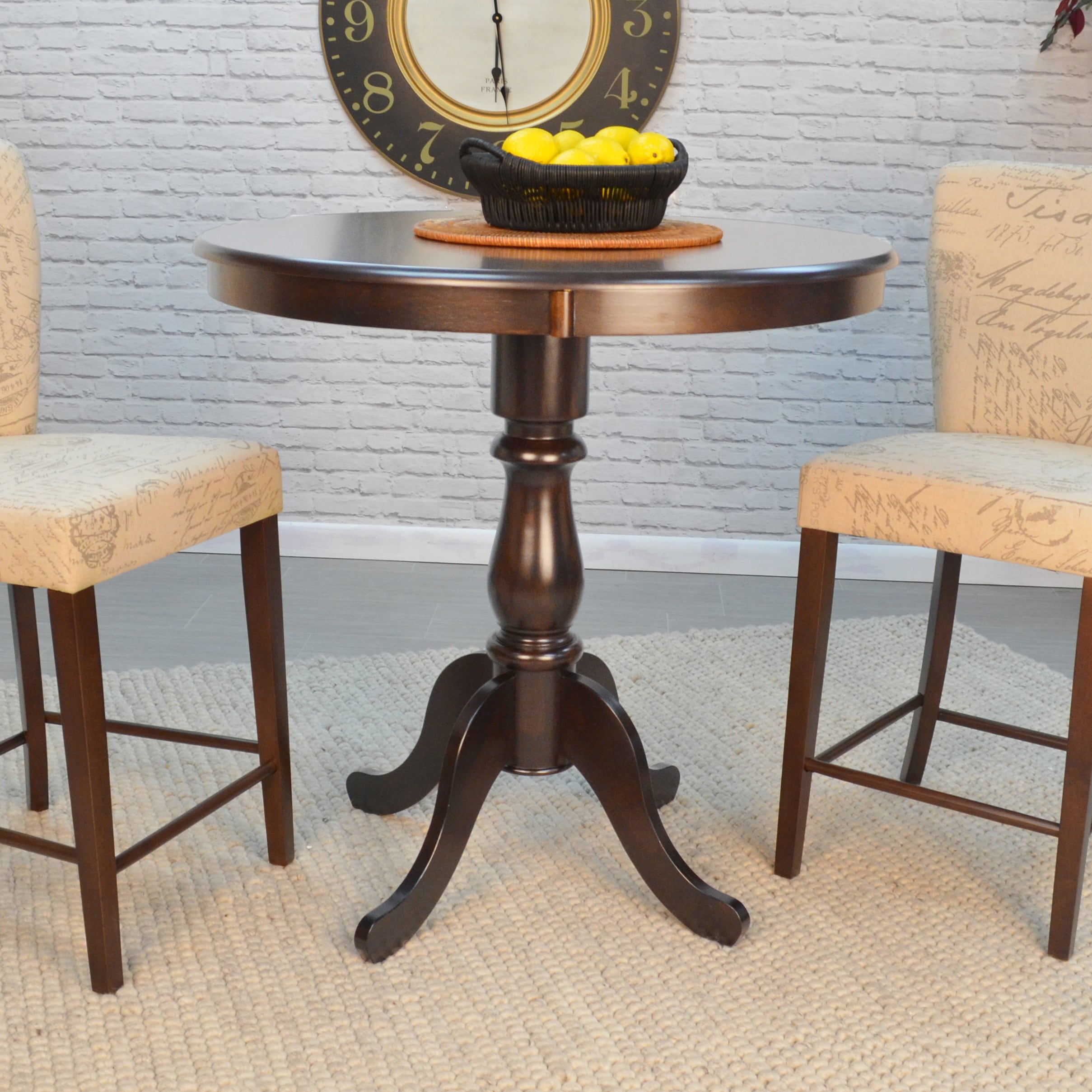 Brinsfield Espresso 30" Round Wood Transitional Counter-Height Table