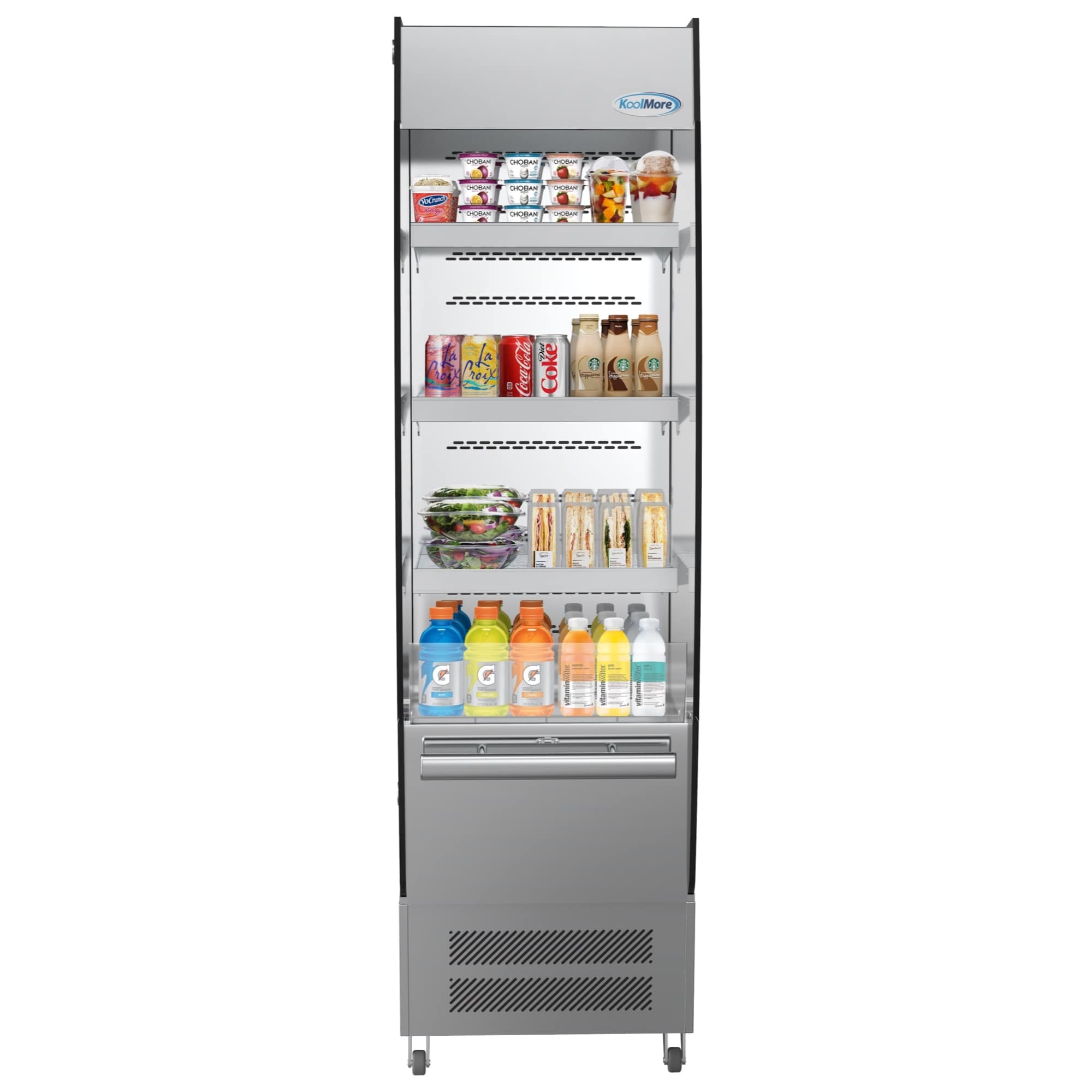KoolMore KF26-7CF 26.5-Inches W 72 -Can Capacity Stainless Steel Freestanding Indoor Beverage Refrigerator