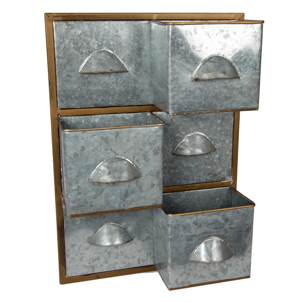 Truu Design 65916DF 3.0-Inches W Small Gray Metal Indoor/Outdoor Wall planter