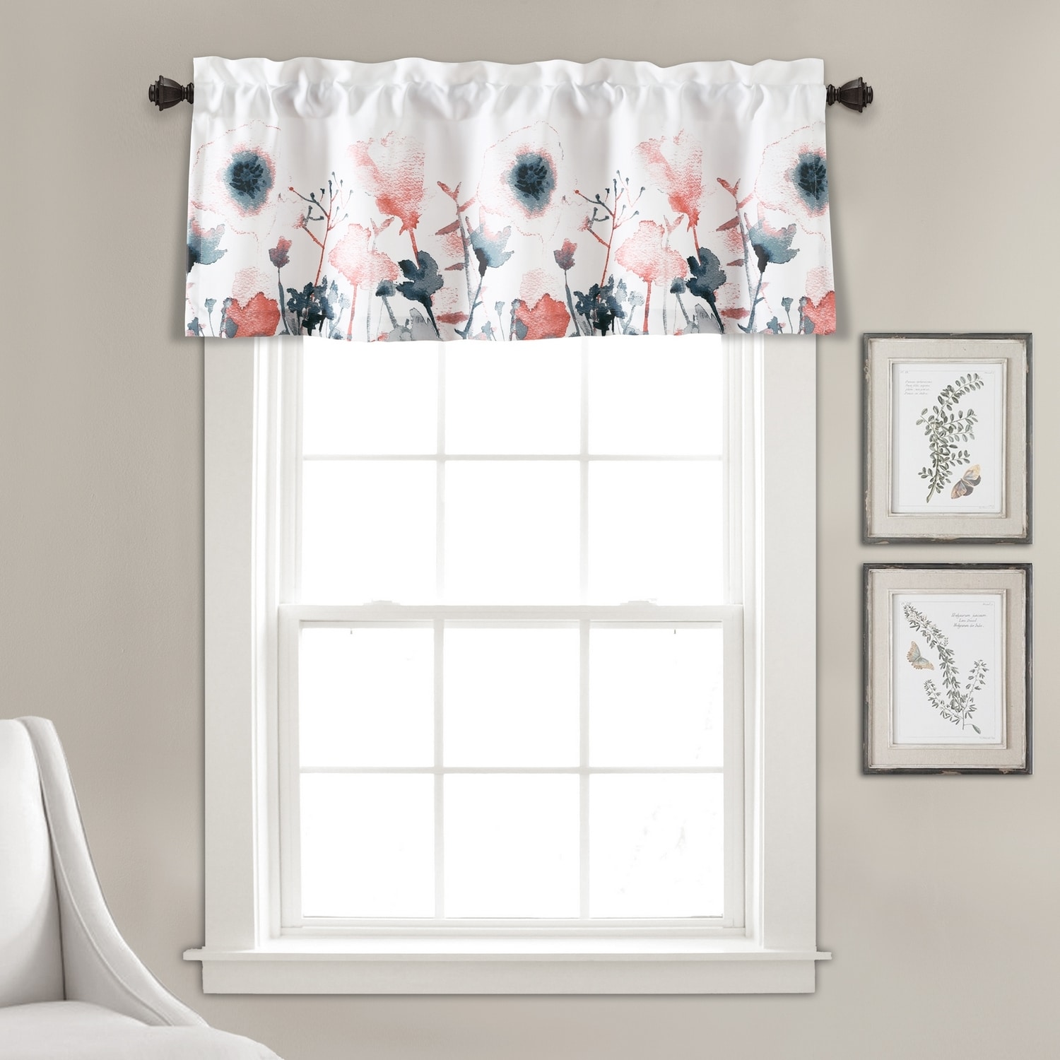 Lush Decor 18-in Blue Polyester Rod Pocket Valance in the Valances ...