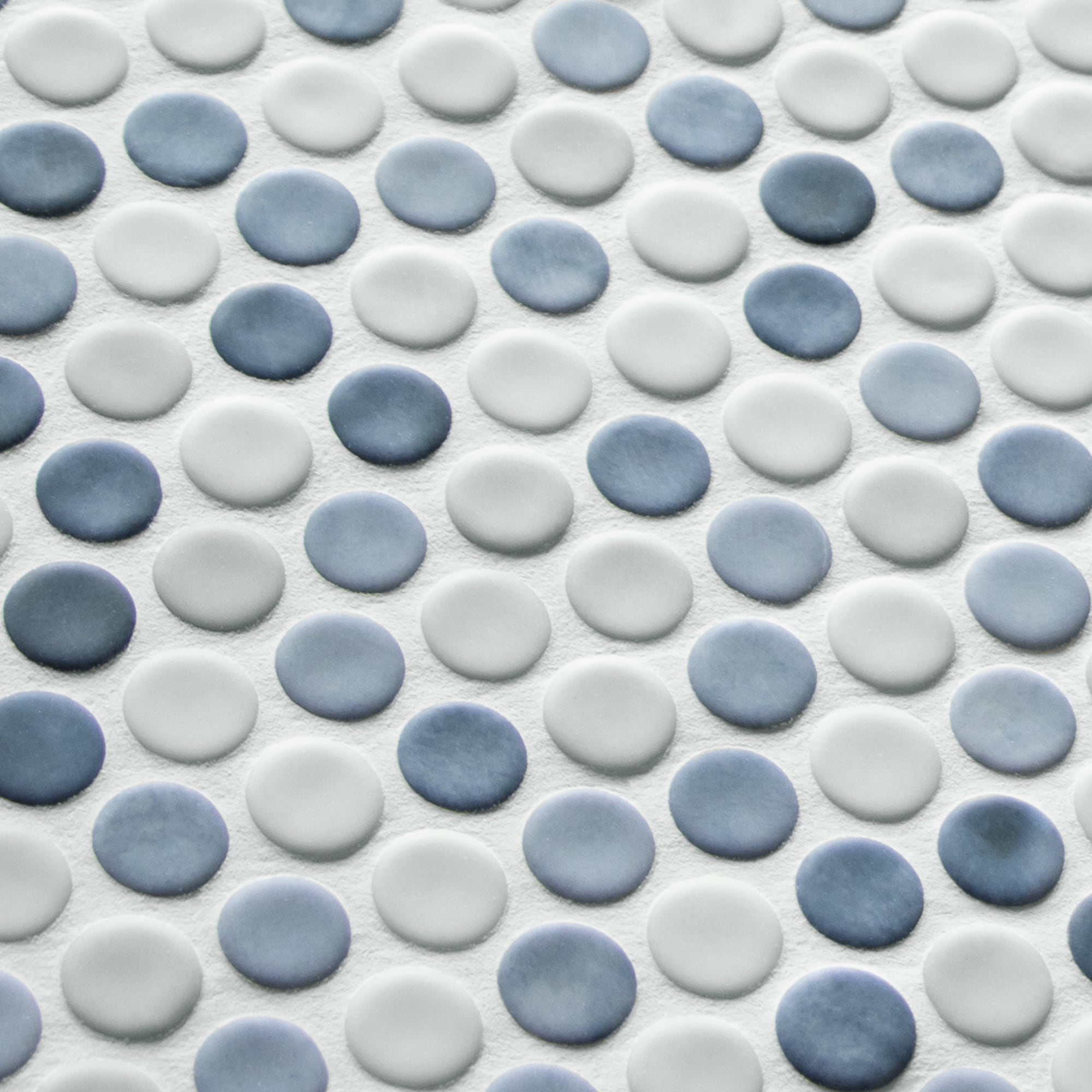 12" x 12" Black Matte Glass Pebble Mosaic Tile