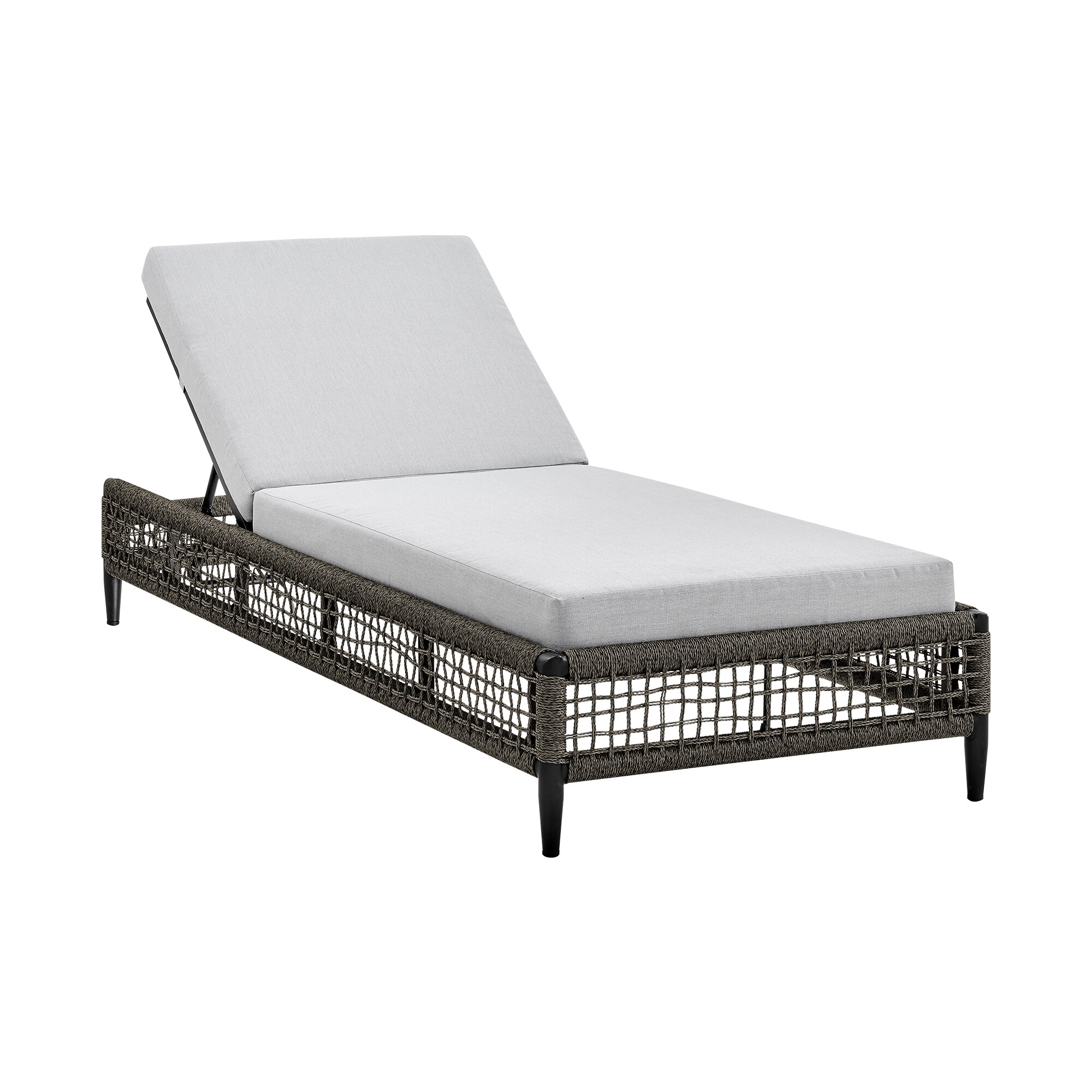 Armen Living LCAFLOBL Powder-coated Metal Frame Chaise Lounge Chair with