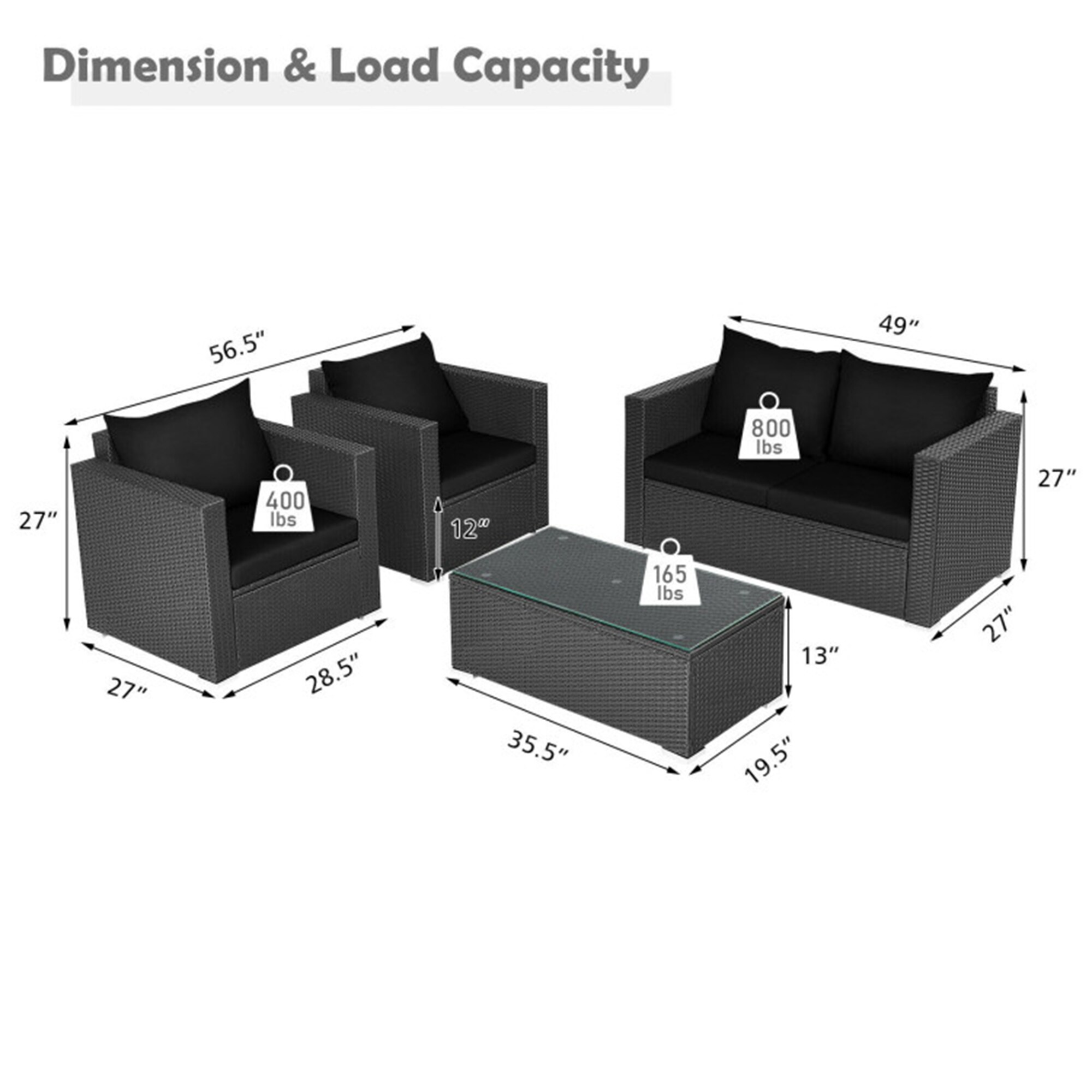 Mondawe MD010BK Patio-Conversation-Sets - View #10