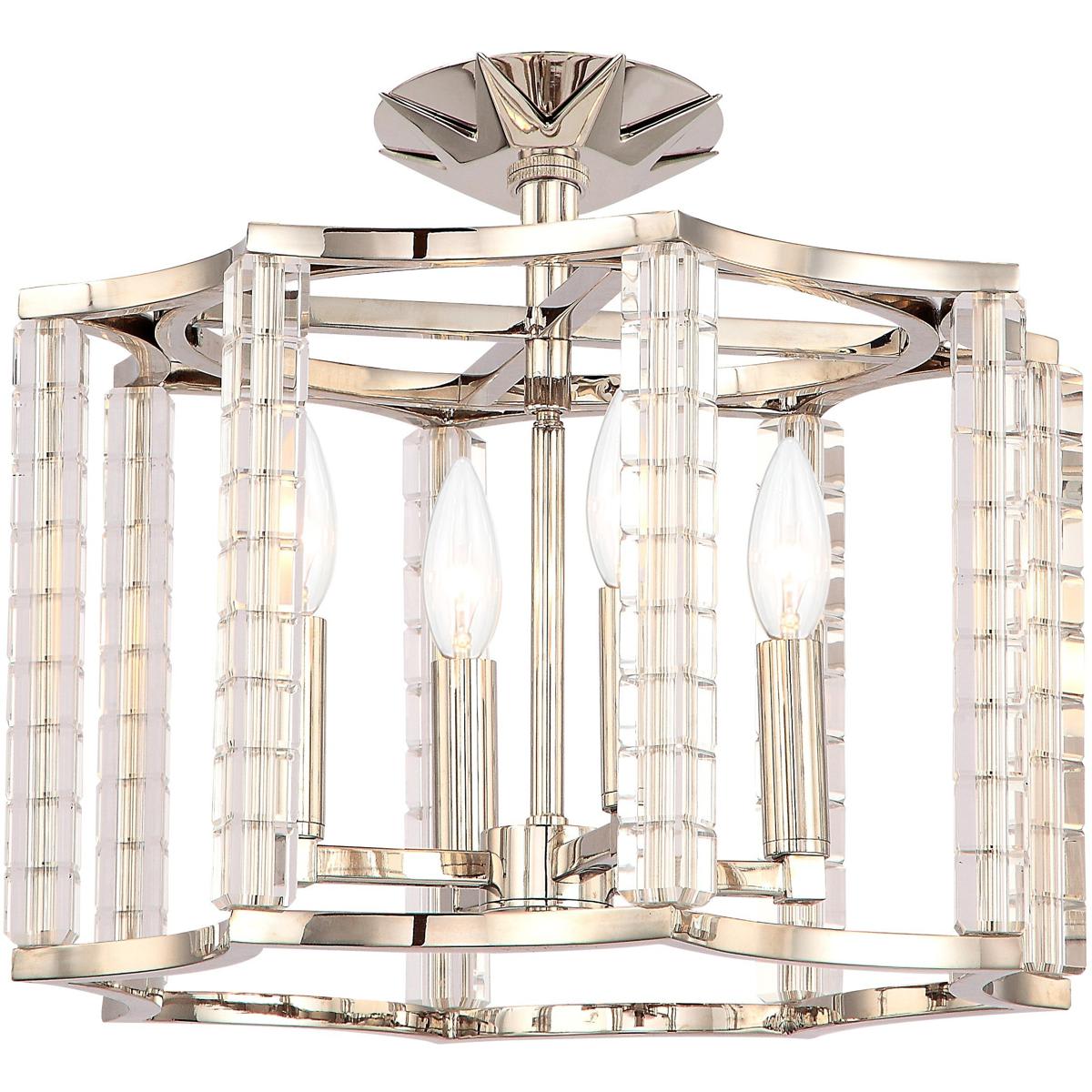 Crystorama 590652 8854-PN_CEILING Carson Semi-Flush Mount Polished Nickel