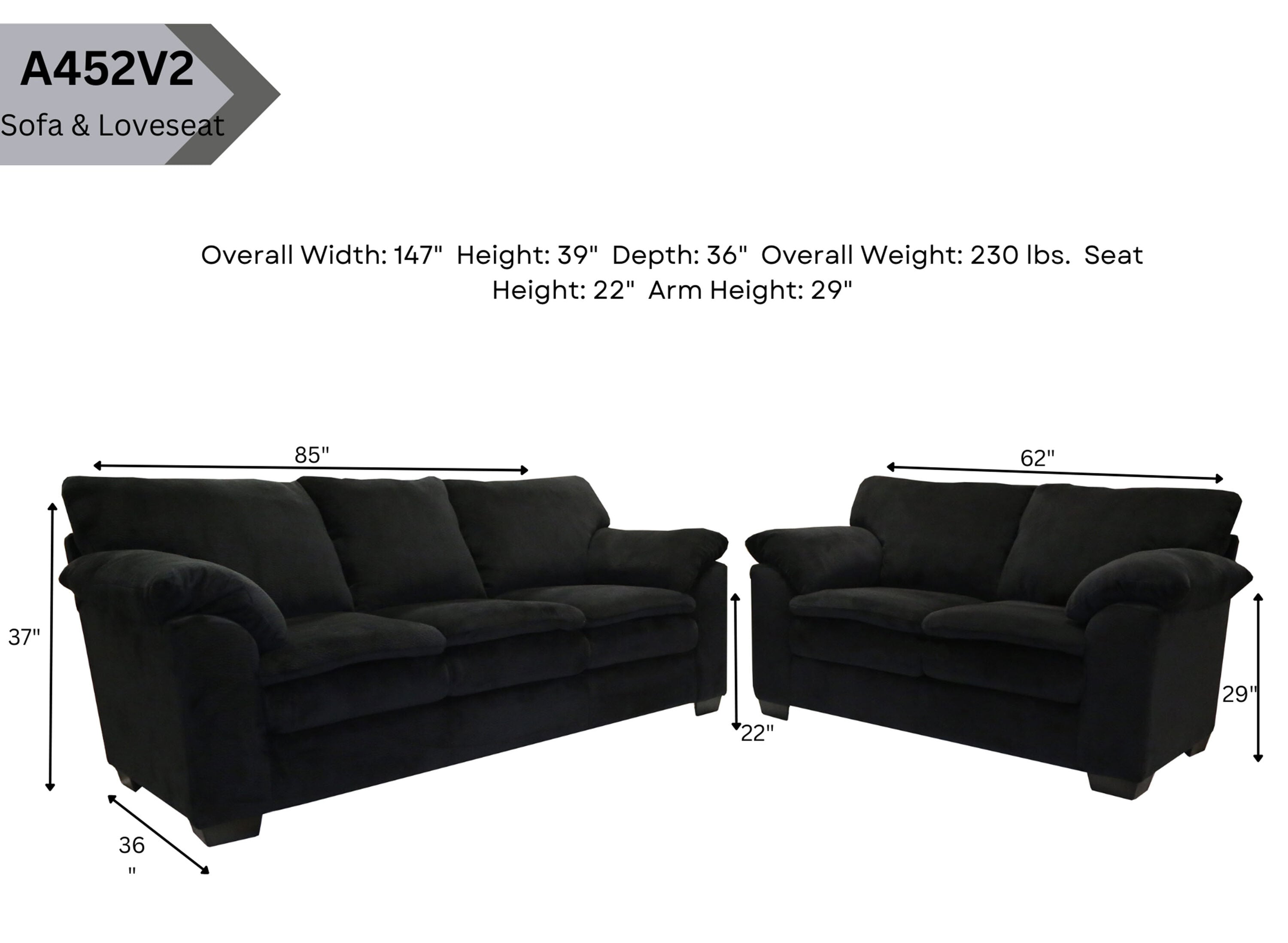 A Furniture Classics 8-010-A452V2 Sofas-Loveseats - View #3