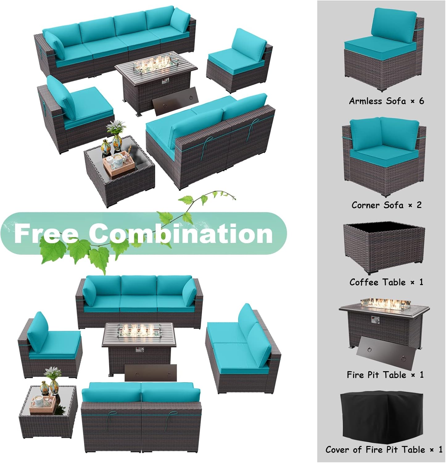 ALAULM LS-A2BC+1-BLUE Patio-Conversation-Sets - View #2