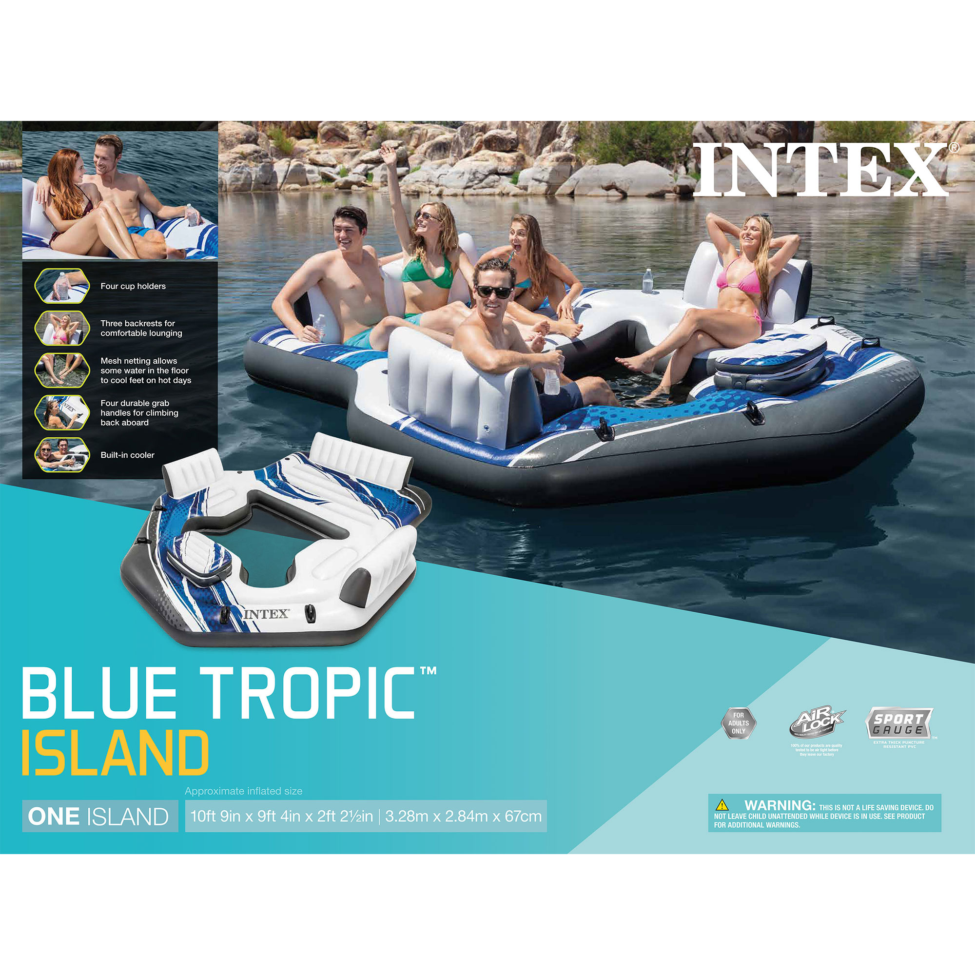 Sunco Floating Raft Lounge boat USA flag float Imtex America intex high quality