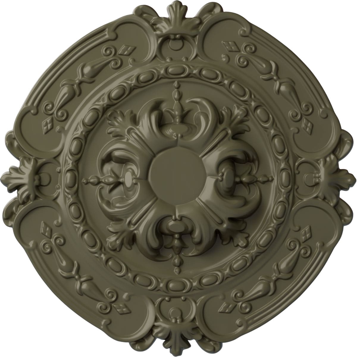 Ekena Millwork CM17SOPTF Southampton 16.375-in W x 16.375-in L Painted Turtle Polyurethane Whole Ceiling Medallion