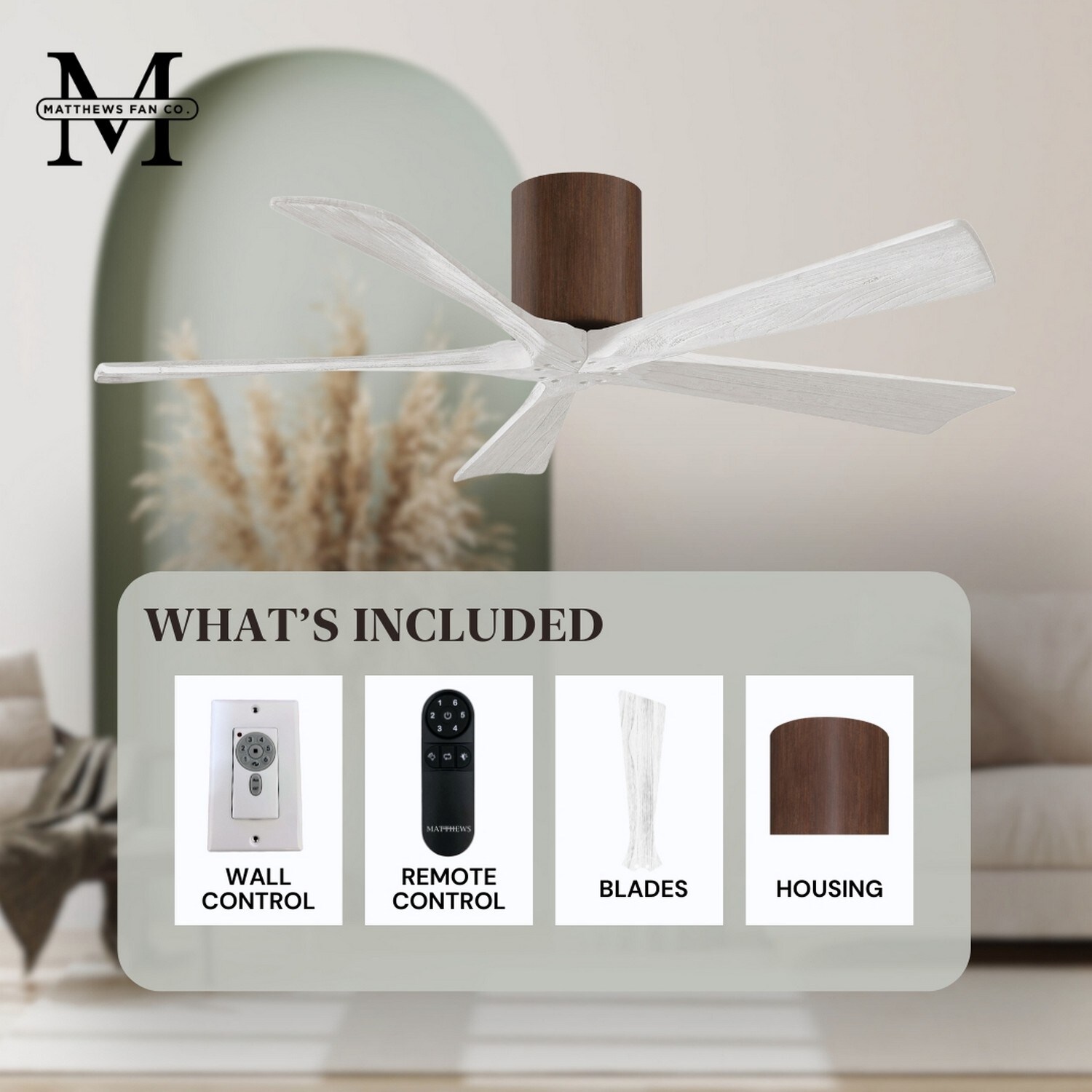 Matthews Fan Company IR5H-WN-MWH-42 Ceiling-Fans - View #8