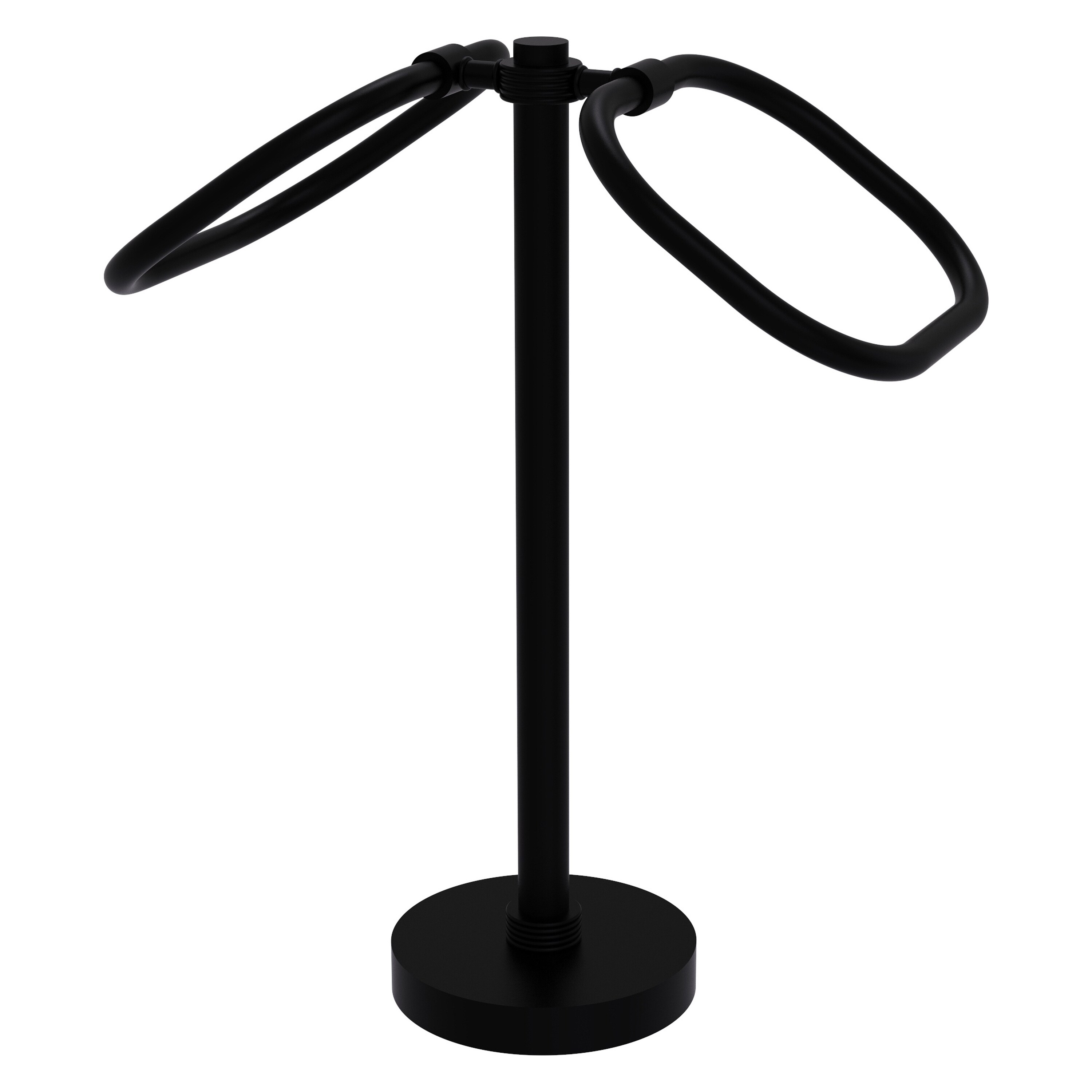 Allied Brass TB-20G-BKM Matte Black Freestanding countertop Double Towel Ring