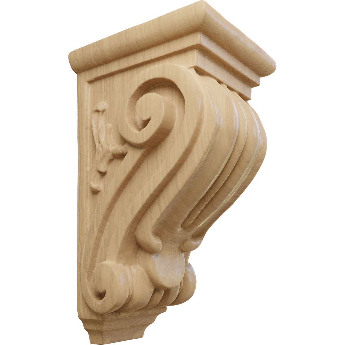 Ekena Millwork CORW03X04X07CLCH 3.5-in x 4.0000-in x 7-in Unfinished Cherry Wood Paintable/Stainable Corbel