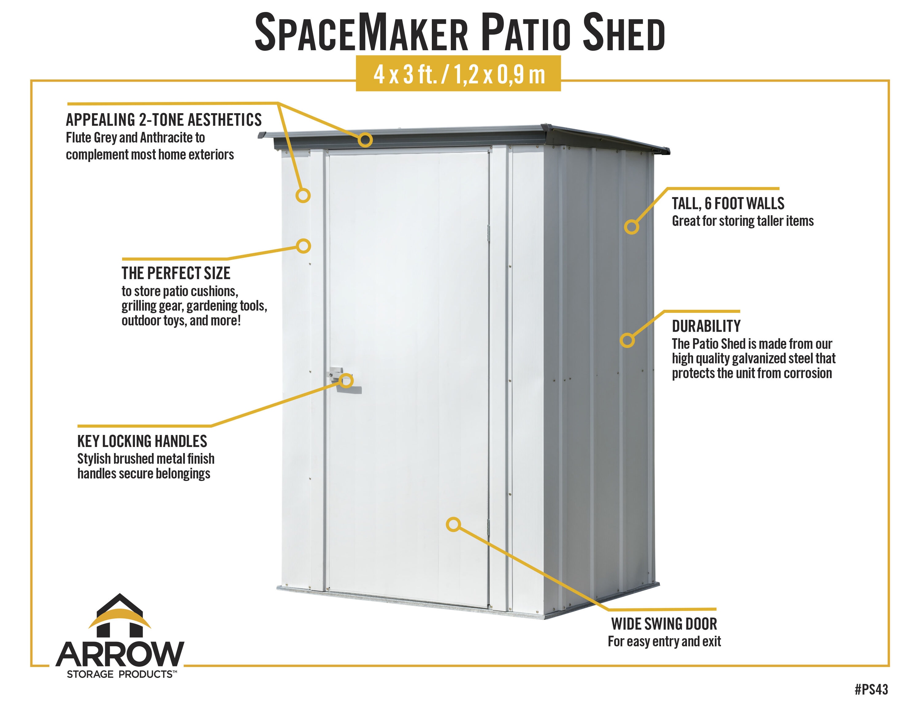 Arrow PS43 Metal-Storage-Buildings-Sheds - View #11