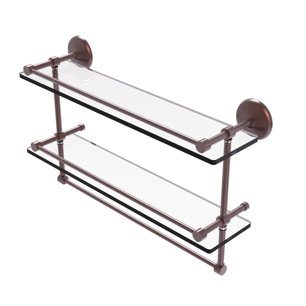 Allied Brass MC-2TB/22-GAL-CA Monte Carlo Antique Copper 2 -Tier Wall mount Bathroom Shelf ( 22-in x 12-in x 5-in )