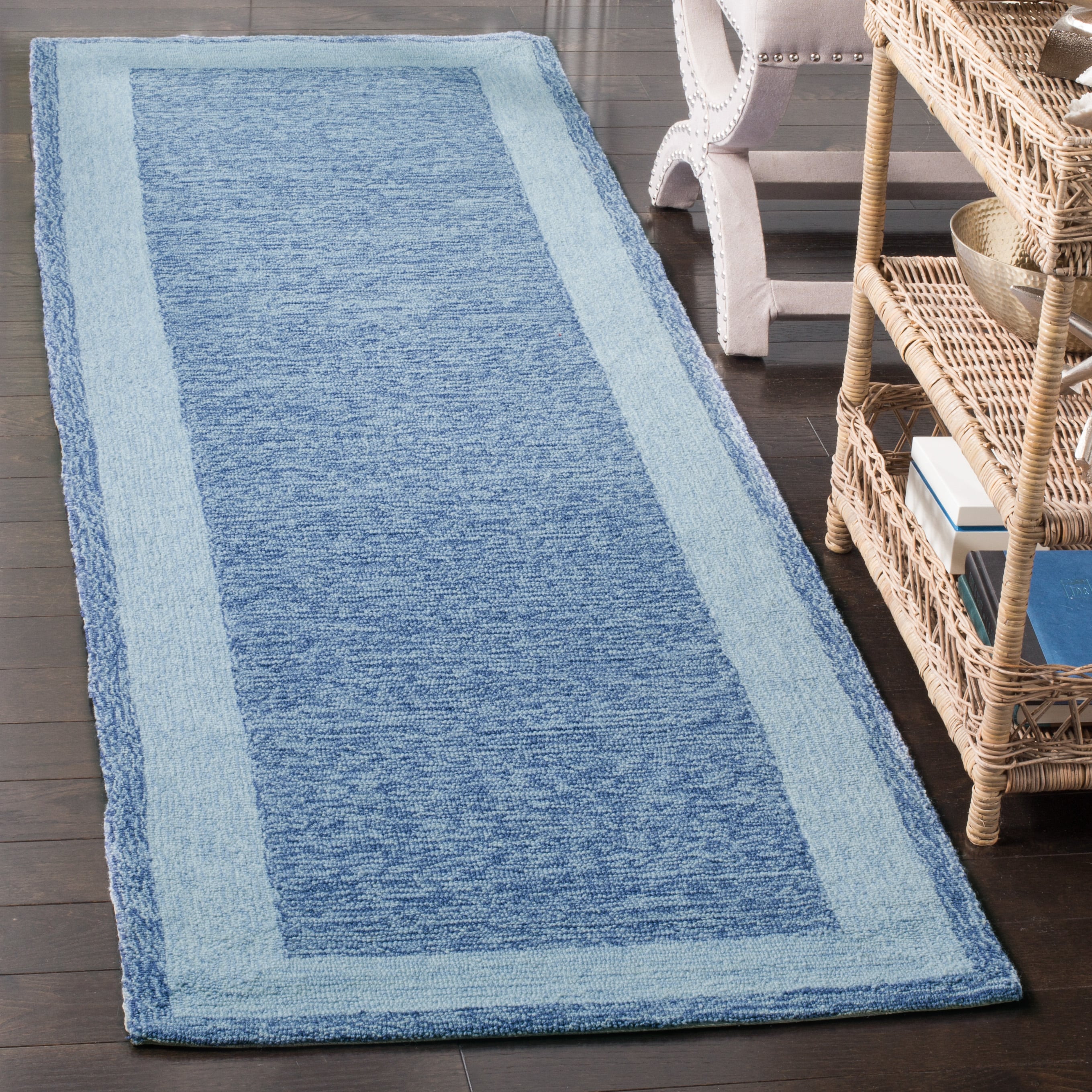 Ezc 427E Gabbeh Blue 2ft-6in x 8ft Solid / Tonal Rug
