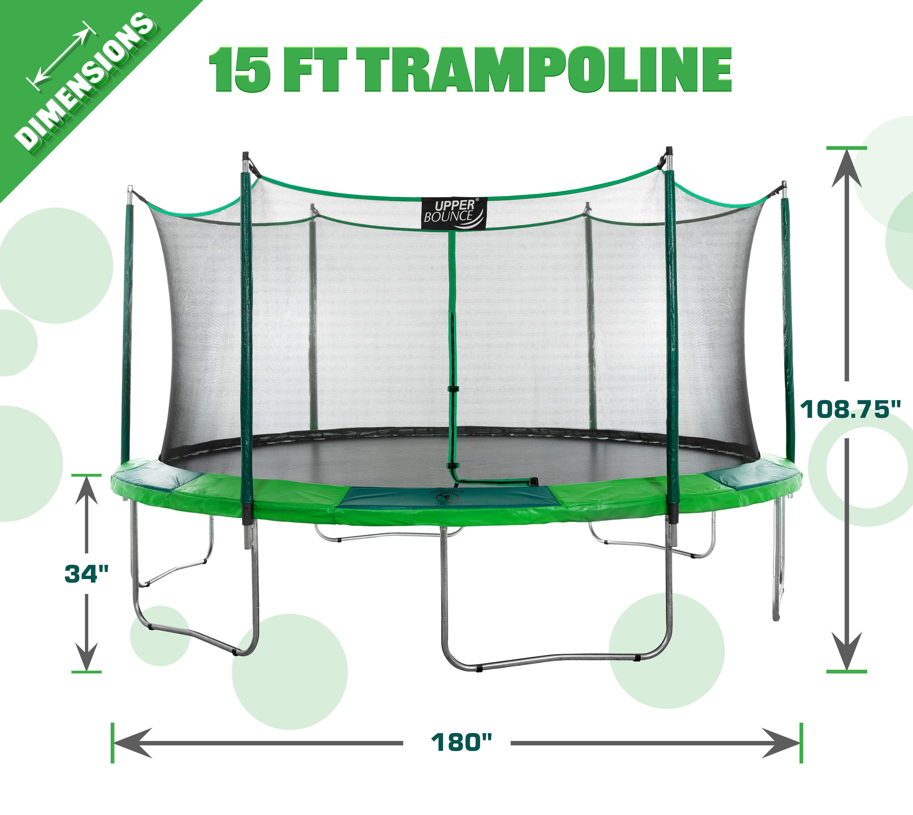 behagelig Dare kredit UpperBounce Upper Bounce 15-ft Round Backyard in Green in the Trampolines  department at Lowes.com