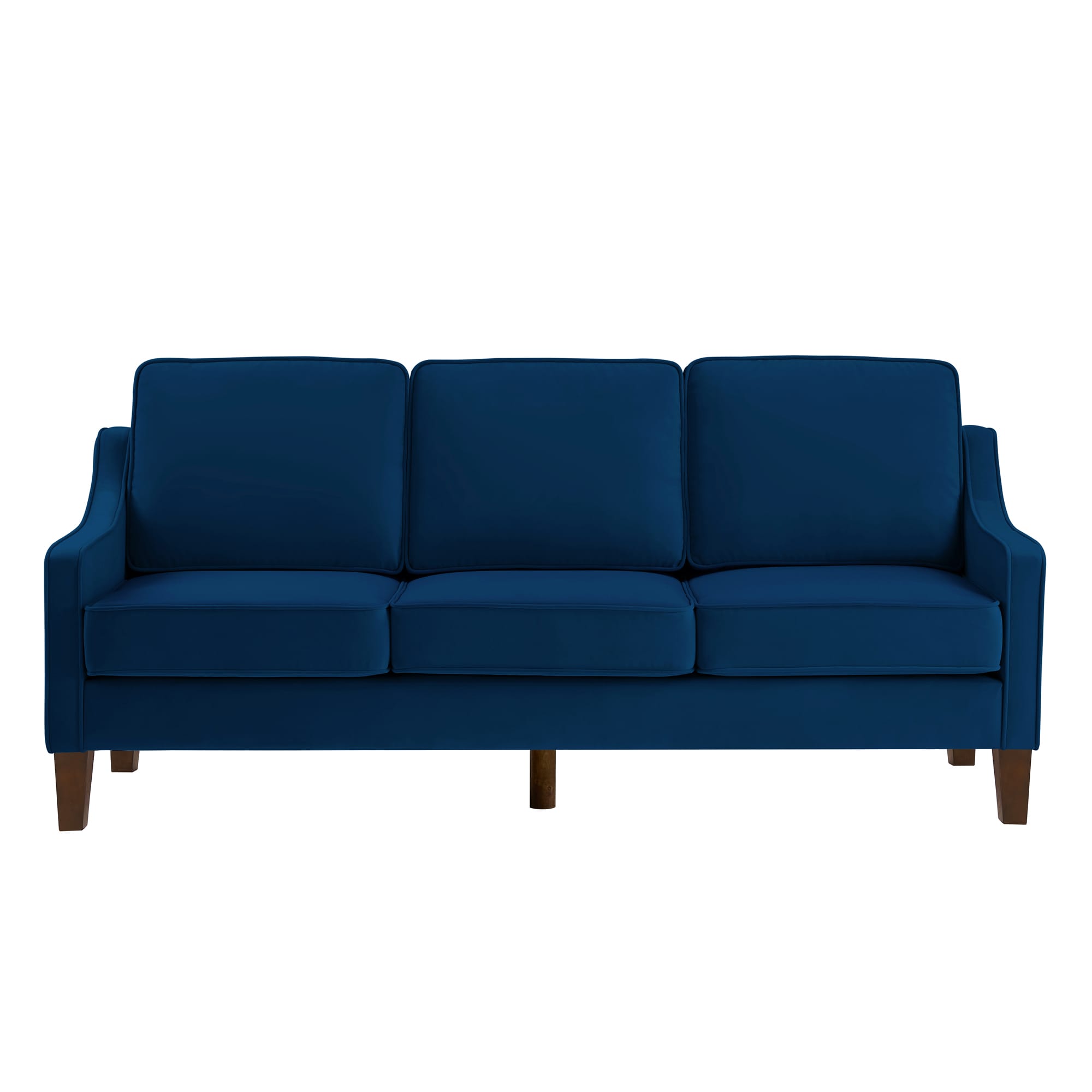 Bybafun YD3800049 74-in Modern Blue Velvet Sofa