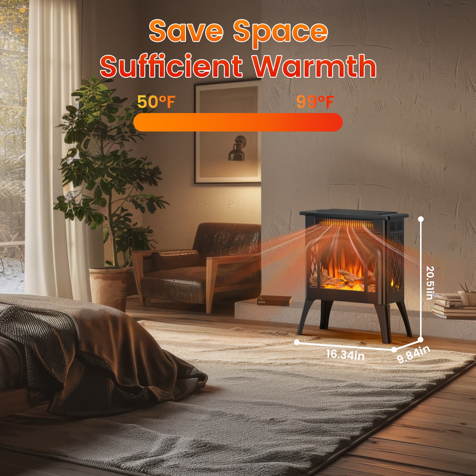 COWSAR LS180BSBK Electric-Fireplaces - View #6