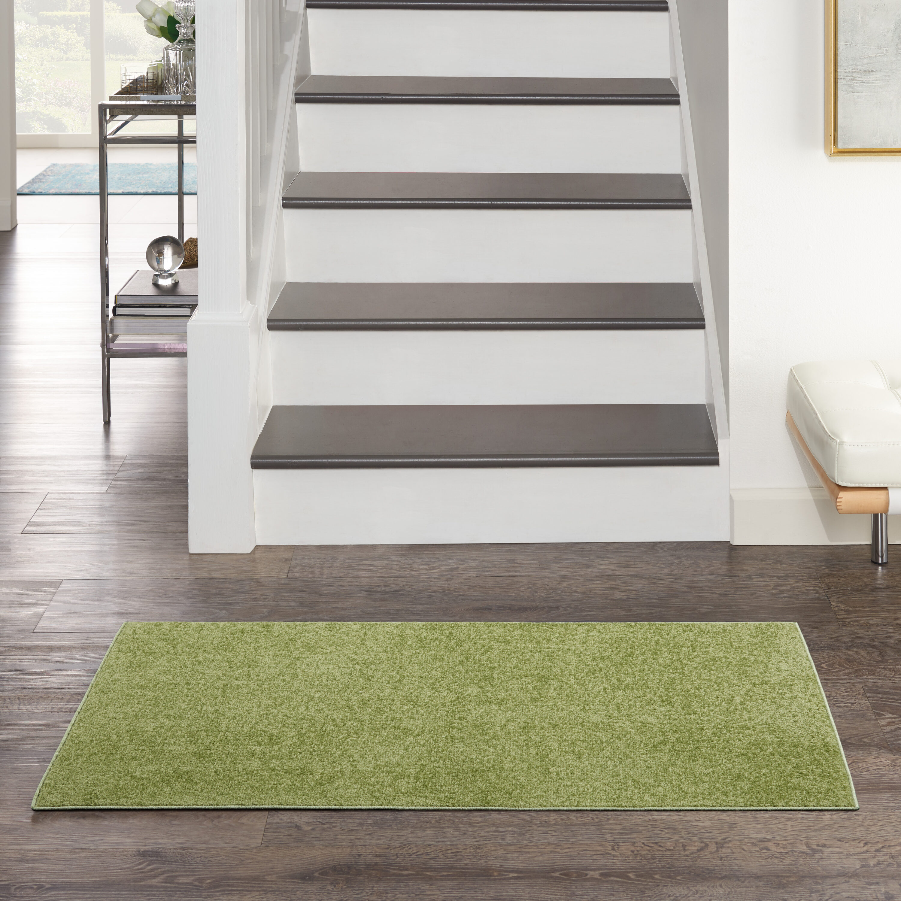 Nourison 99446823533  Essentials 2 x 4 (ft) Loomed Polypropylene Green Rectangular Indoor/Outdoor Solid Runner rug