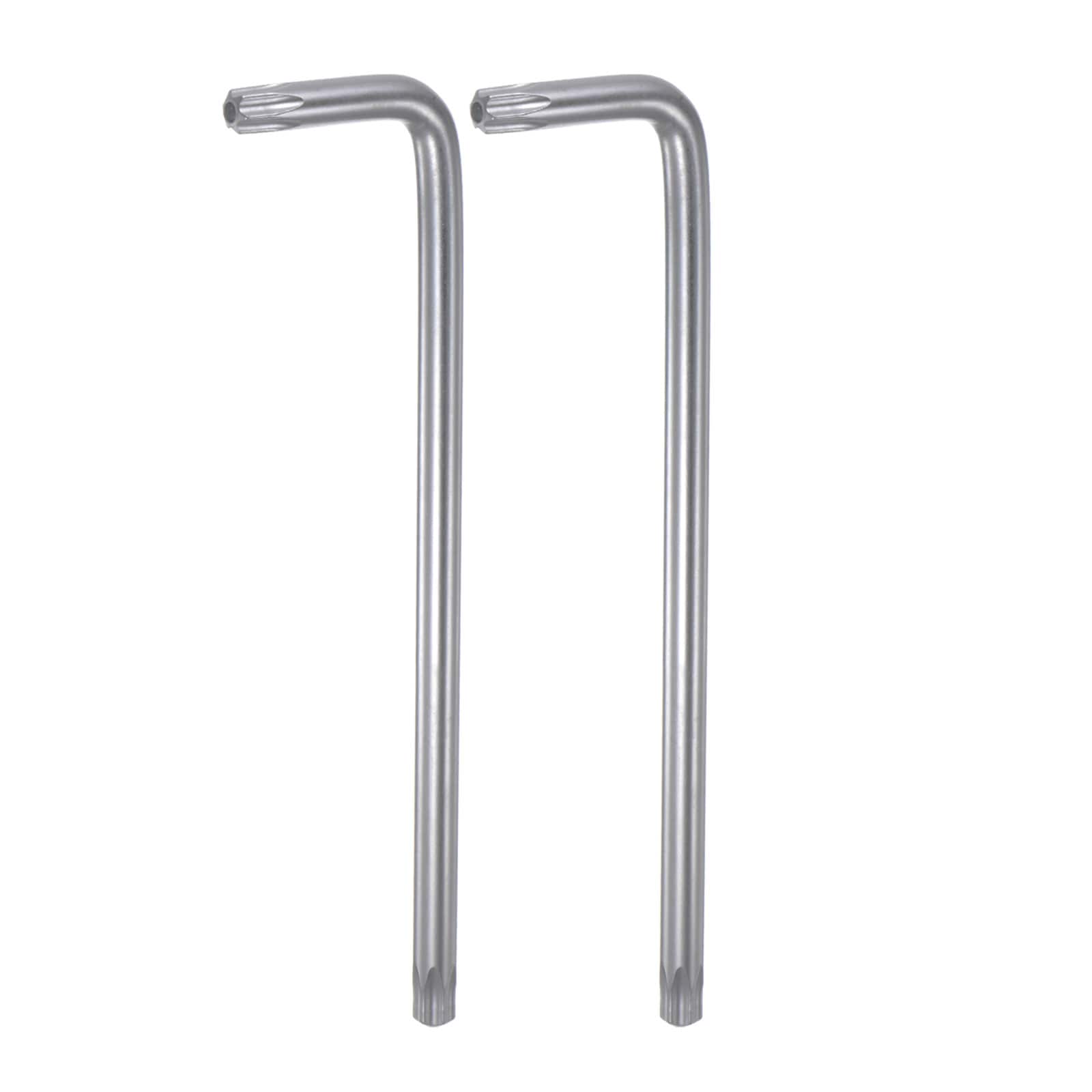 Harfington 2pcs T45 Tamper Proof Torx Star Key Bit Wrench L Shape 6.3inch Long Arm High Carbon Steel Hand Tool for Automotive / Daily Repairs