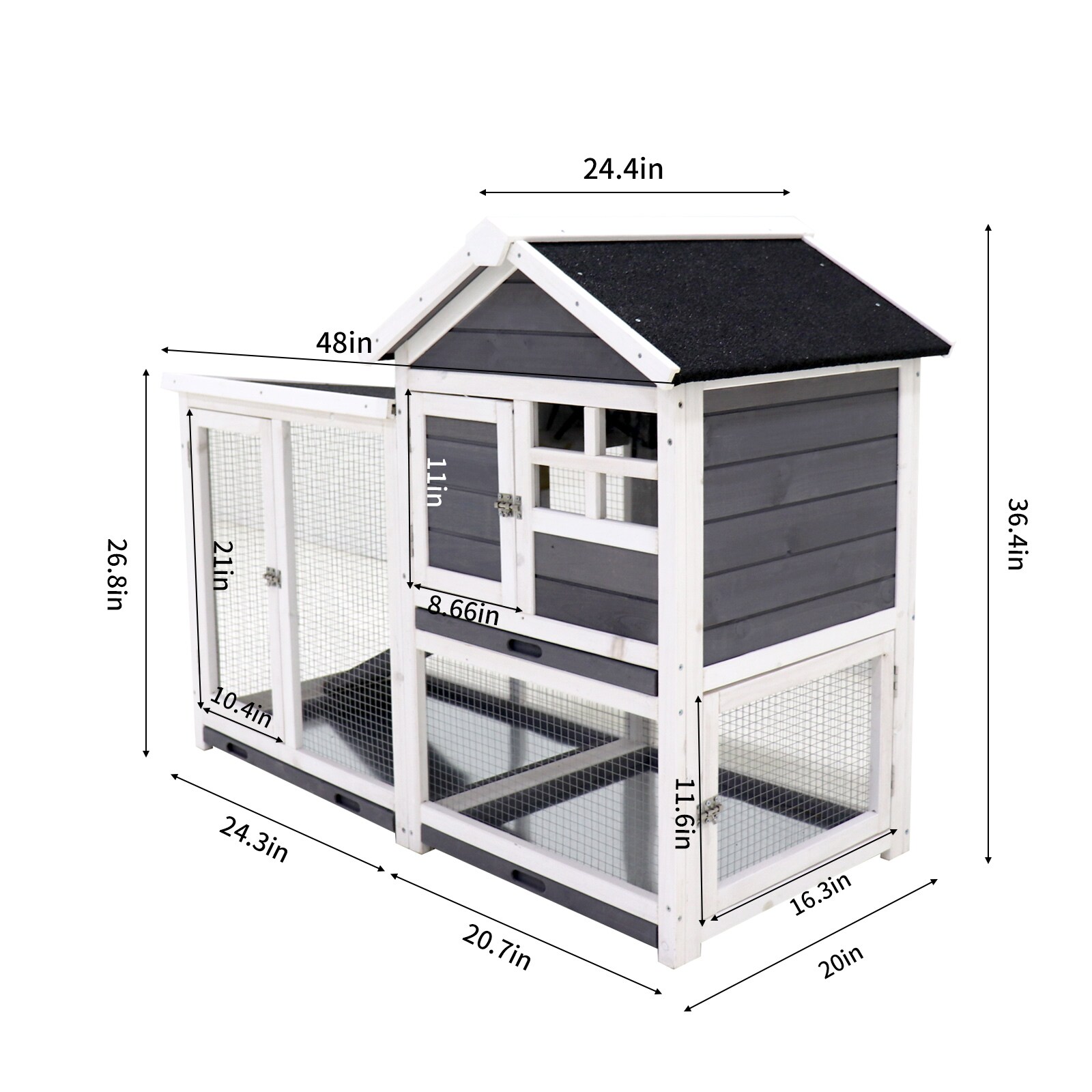 Kahomvis NH-QPW2-973 Chicken-Coops-Rabbit-Hutches - View #3