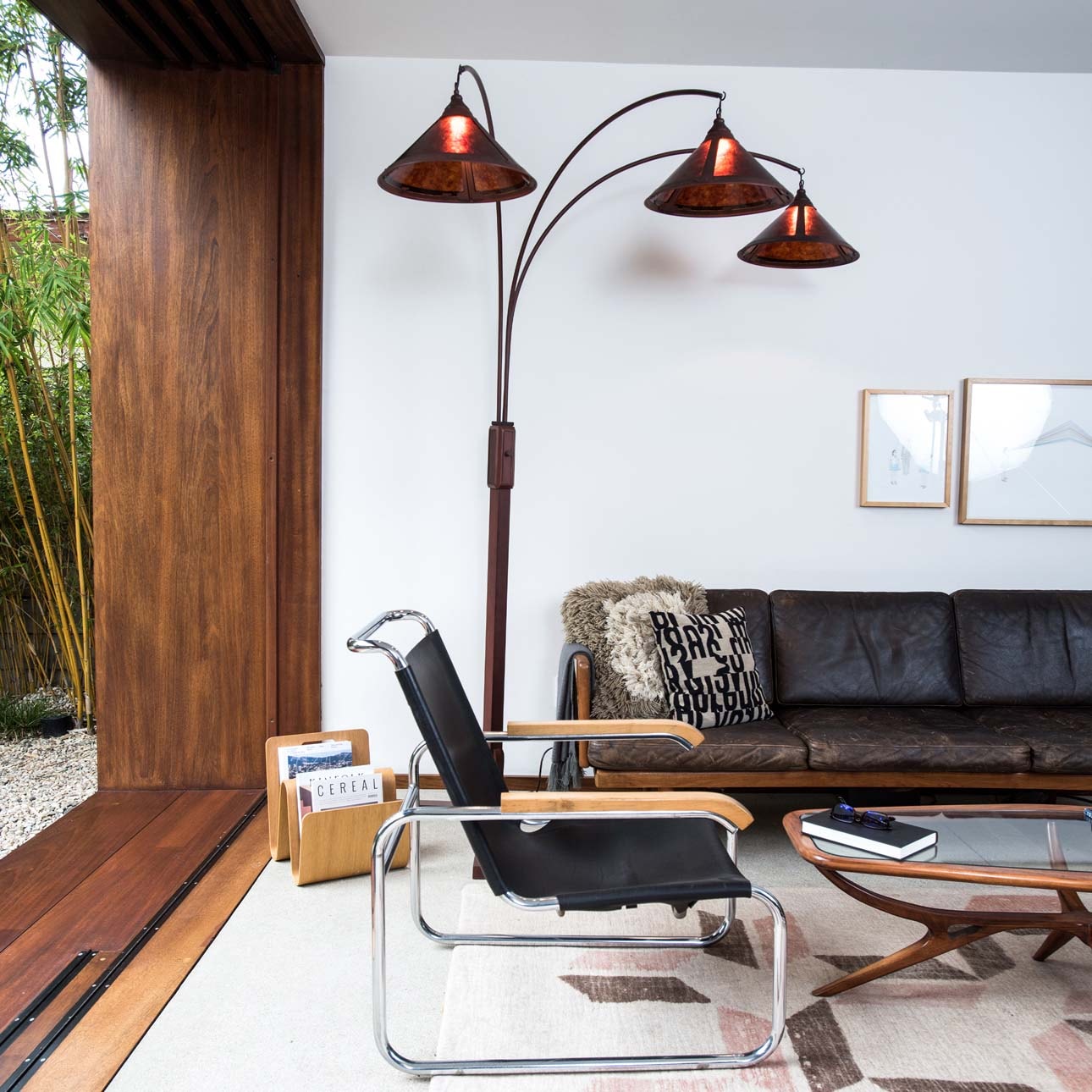 Espresso Bronze Adjustable Multi-Head Arc Floor Lamp