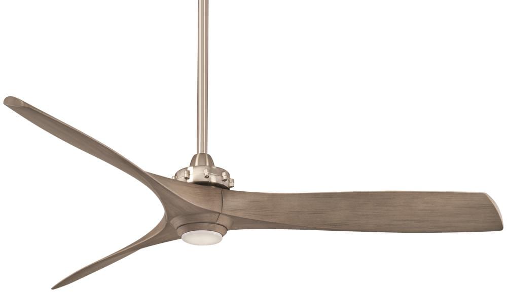 Minka Aire F853L-BN/AMP Aviation Led 60-in Integrated LED Brushed Nickel with Ash Maple Blades Ceiling Fan With Light - Remote Included ( 3 -Blade )