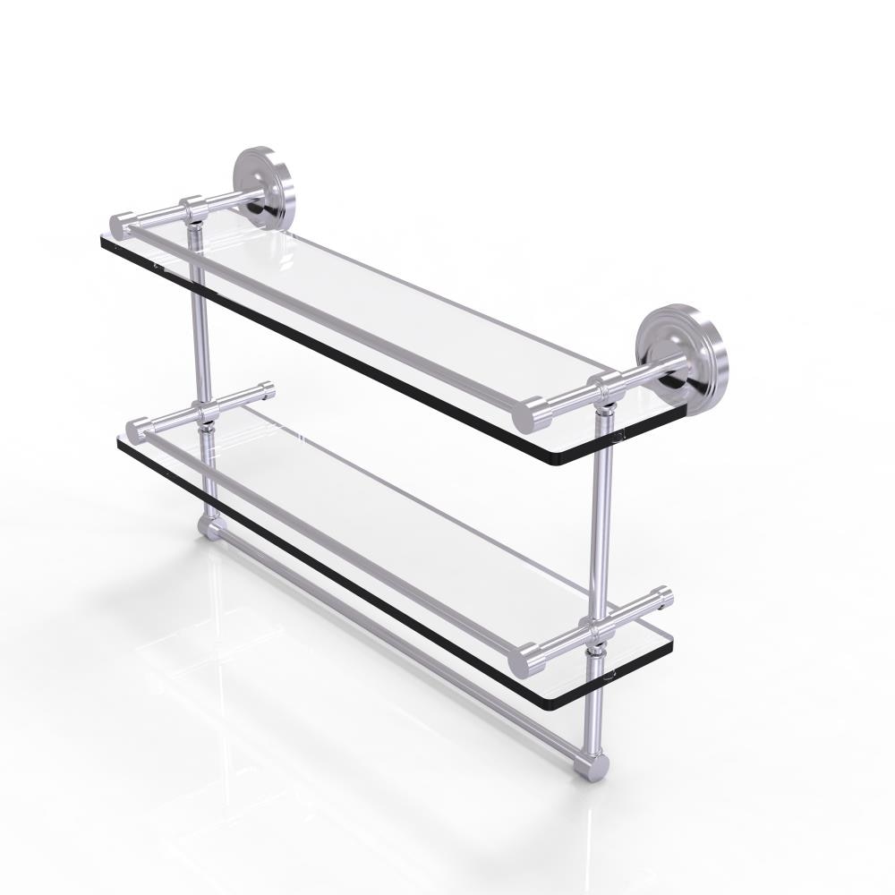 Allied Brass PRBP-2TB/22-GAL-SCH Prestige Regal Satin Chrome 2 -Tier Wall mount Bathroom Shelf ( 22-in x 12-in x 5-in )