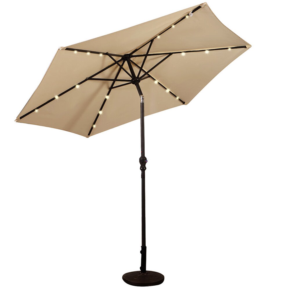 CASAINC WF-OP2804BE 9-ft Steel Garden Patio Umbrella with Lights