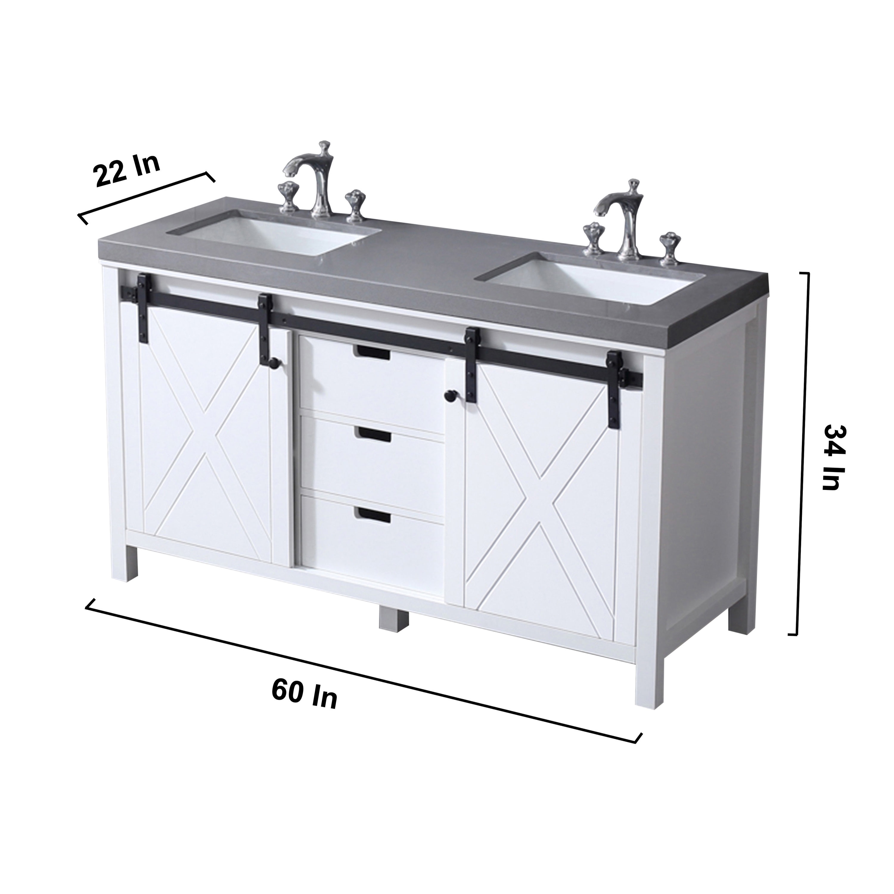 Lexora LM342260DAASM24F Bath-Vanity-Combo - View #14