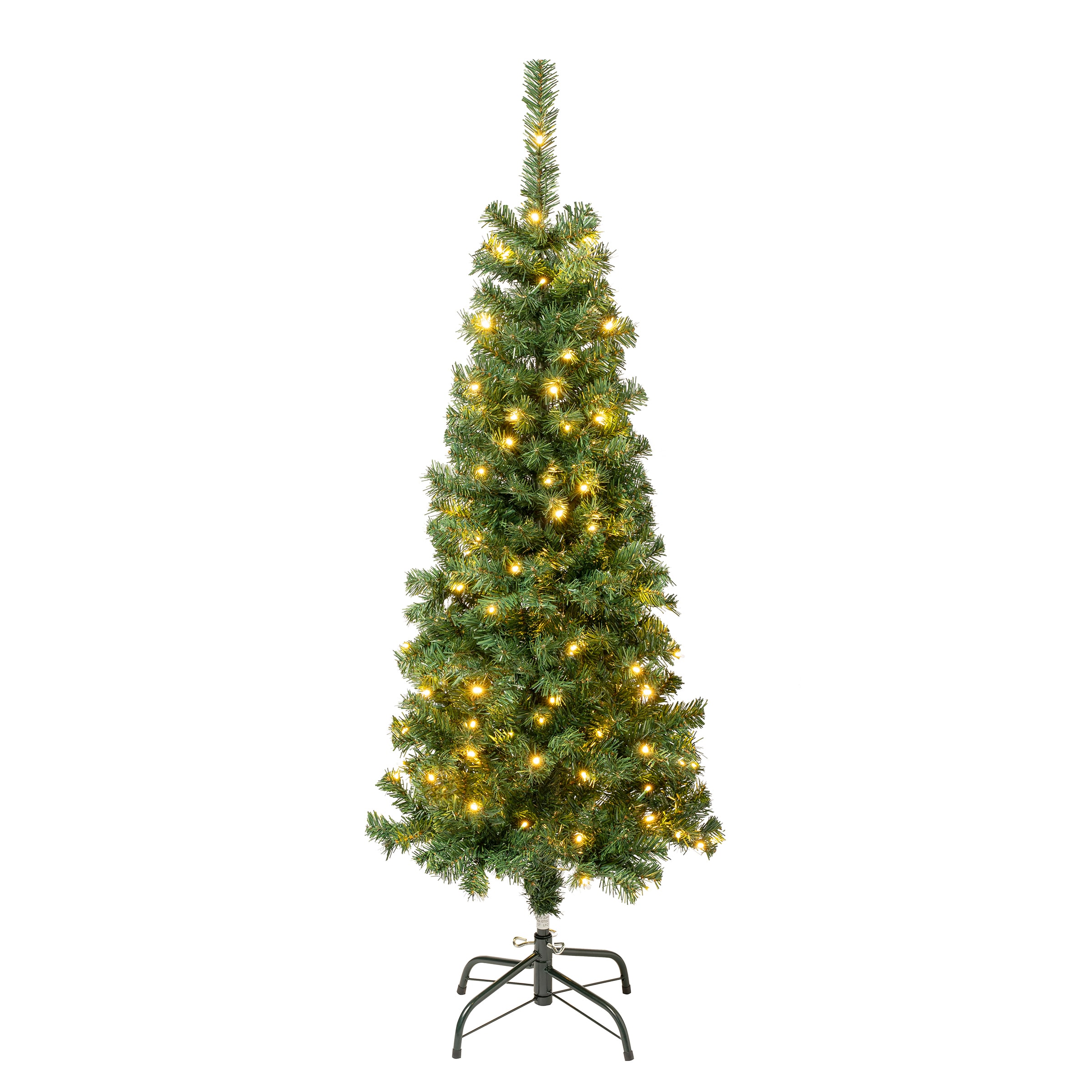 National Tree Company LIN8-300L-45 4.5-Feet Pre-lit Artificial Christmas Tree with White LED Lights