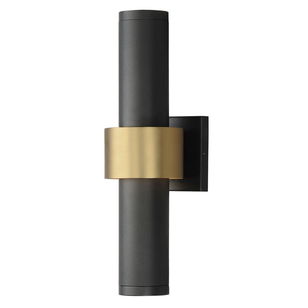 ET2 Reveal 3-Light Black/Gold Led Outdoor Wall Light