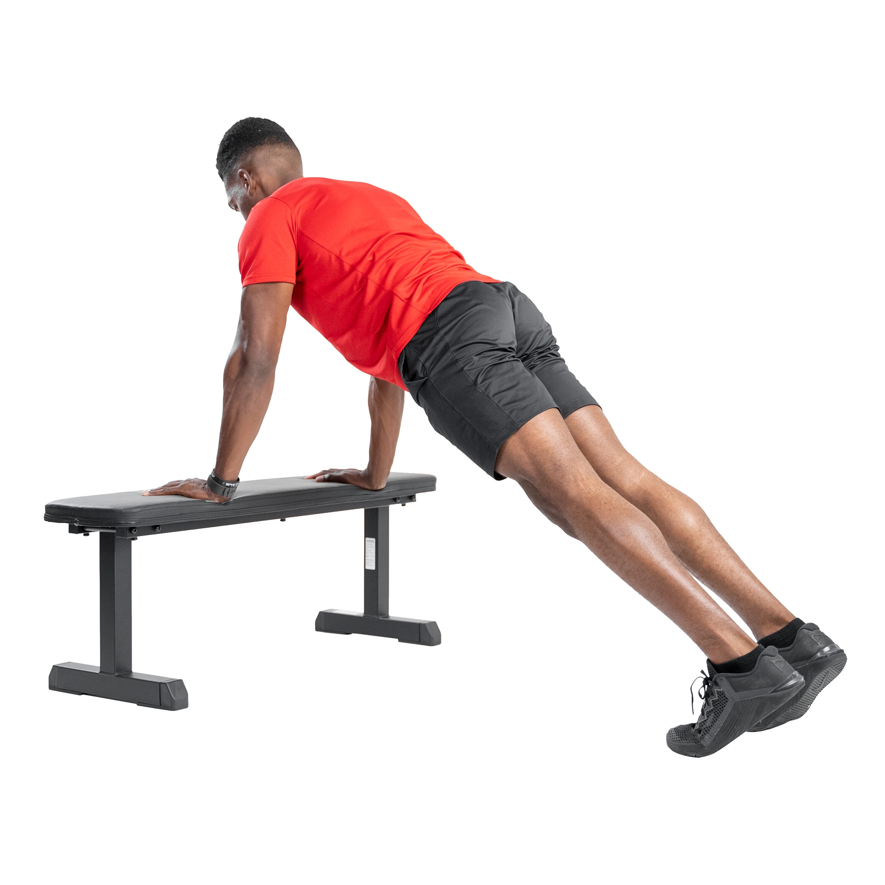 Sunny Health & Fitness Black Steel Flat Weight Bench for Total Body  Strength Training, 500 lb Weight Capacity in the Weight Benches department  at