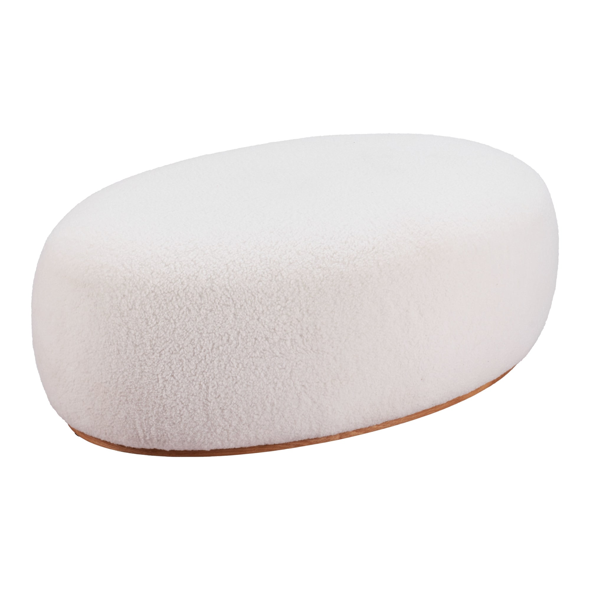 ZUO 110085 Modern Cream Oval Storage Ottoman
