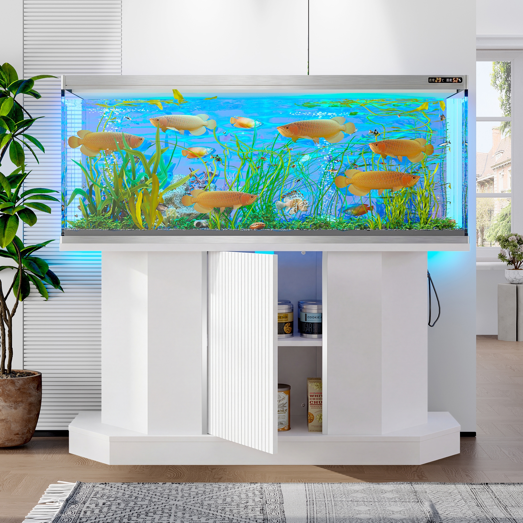 Tinyhomie Fish Tank Stand for 55 to 75 Gallon Aquarium with Power ...
