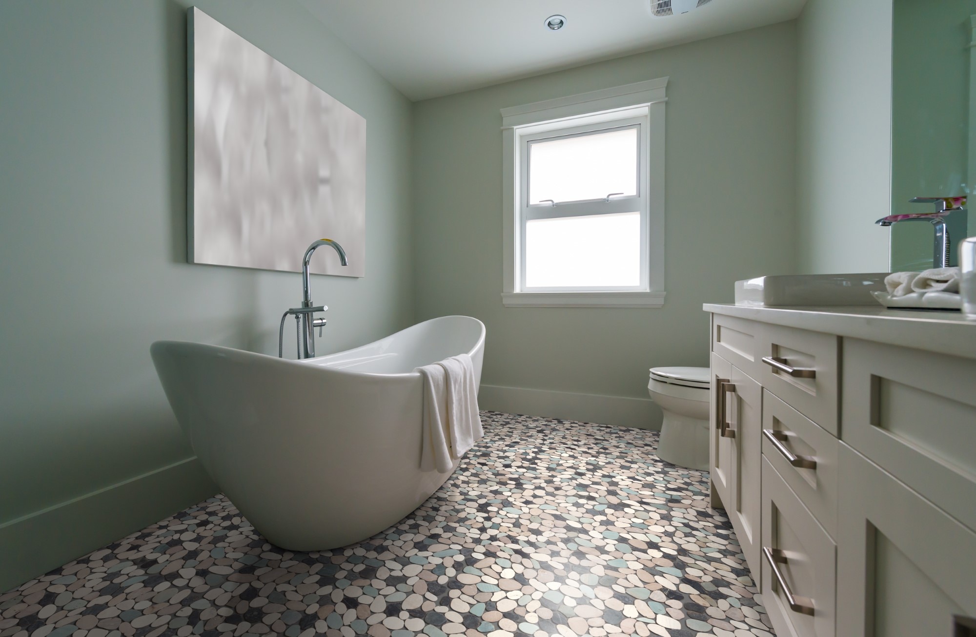 Sliced Pebble Multicolor Honed Natural Stone Mosaic Tile 12x12
