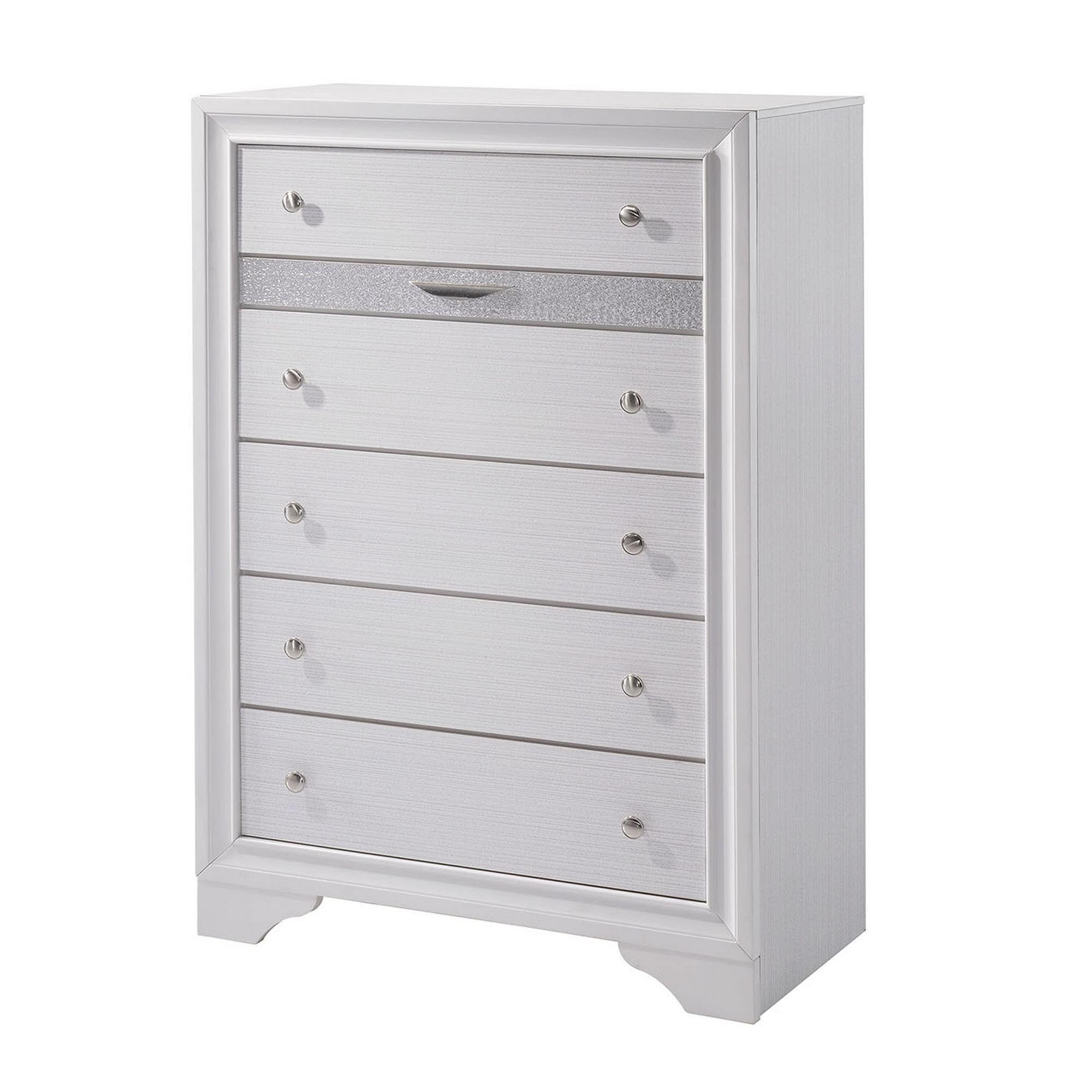 Benzara BM182980 34.25-in W White Accent Cabinet
