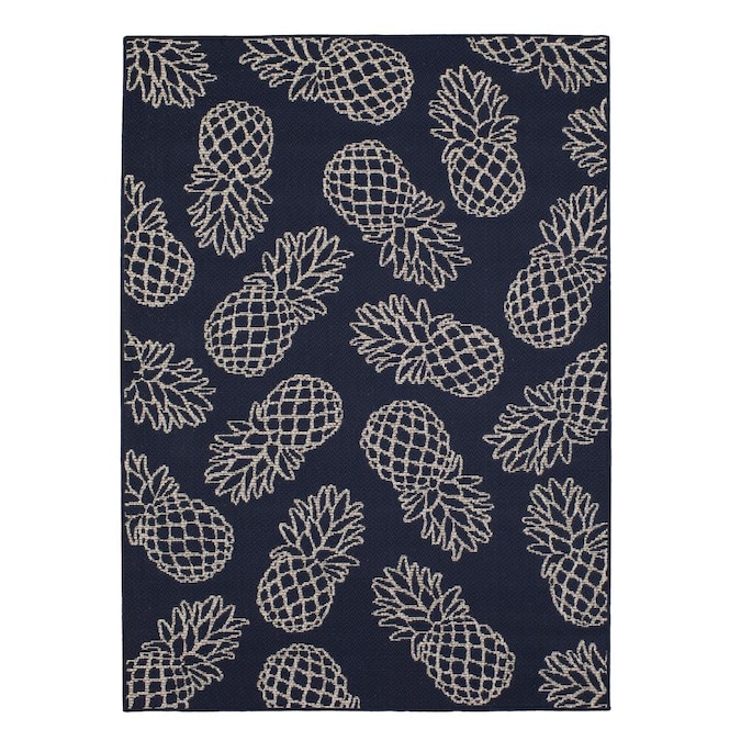 Navy Solid Tropical Area Rug, Tropical Outdoor Rugs