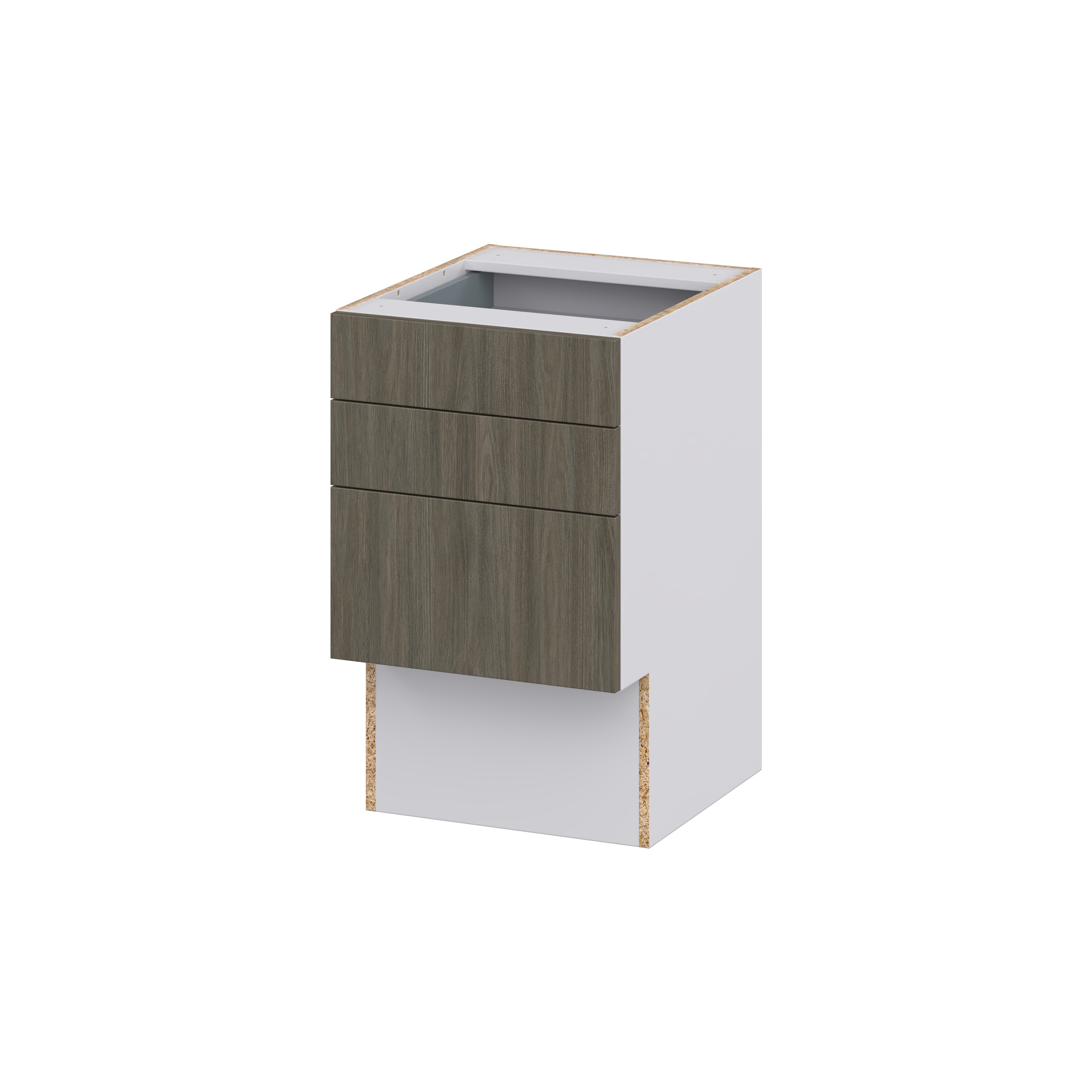 Hugo&Borg Savane 18-in W x 30-in H x 21-in D Textmel 3-Drawer Base Fully Assembled Cabinet (Flat Panel Style)