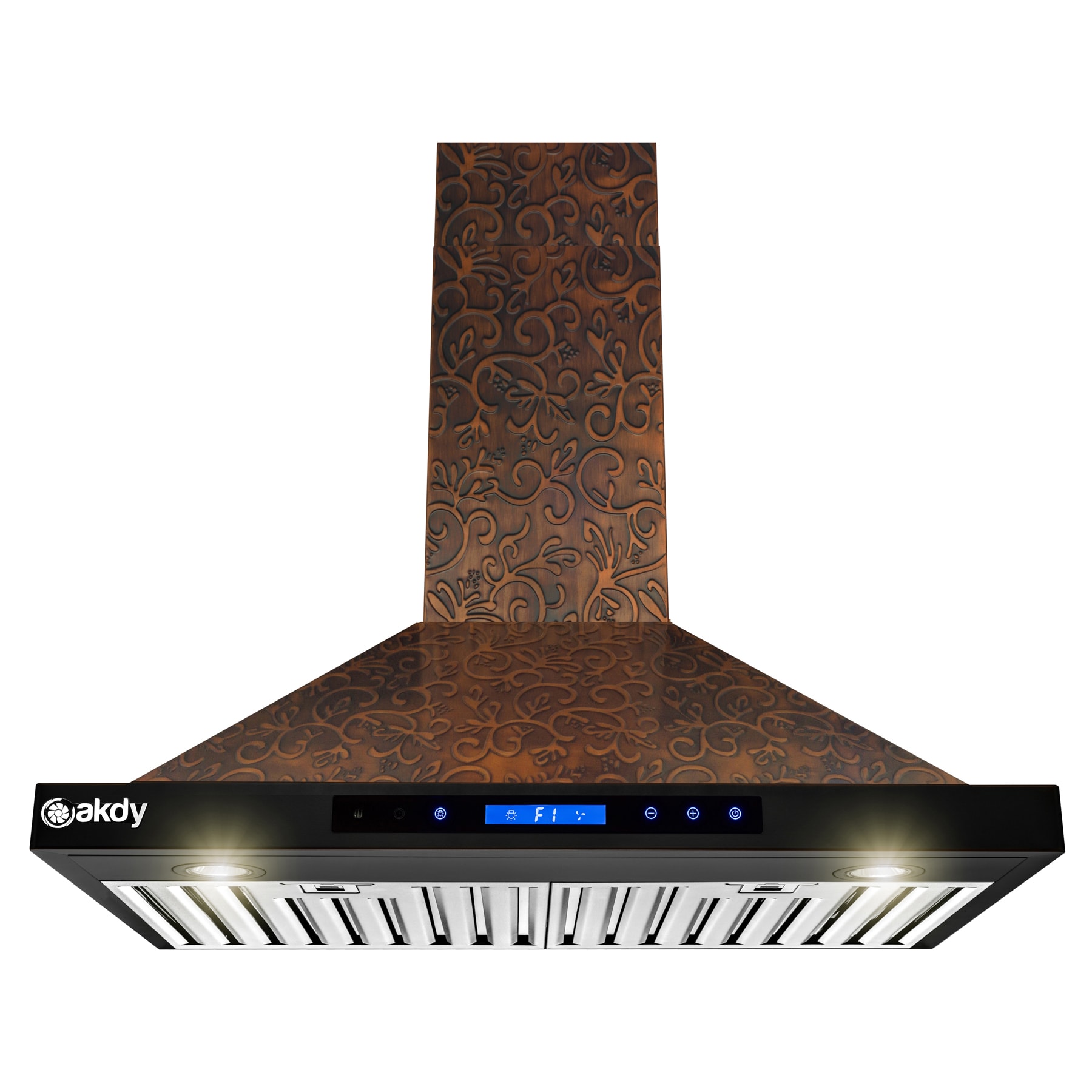 AKDY 30-in 217-CFM Convertible Black Painted Wall-Mounted Range Hood with  Charcoal Filter