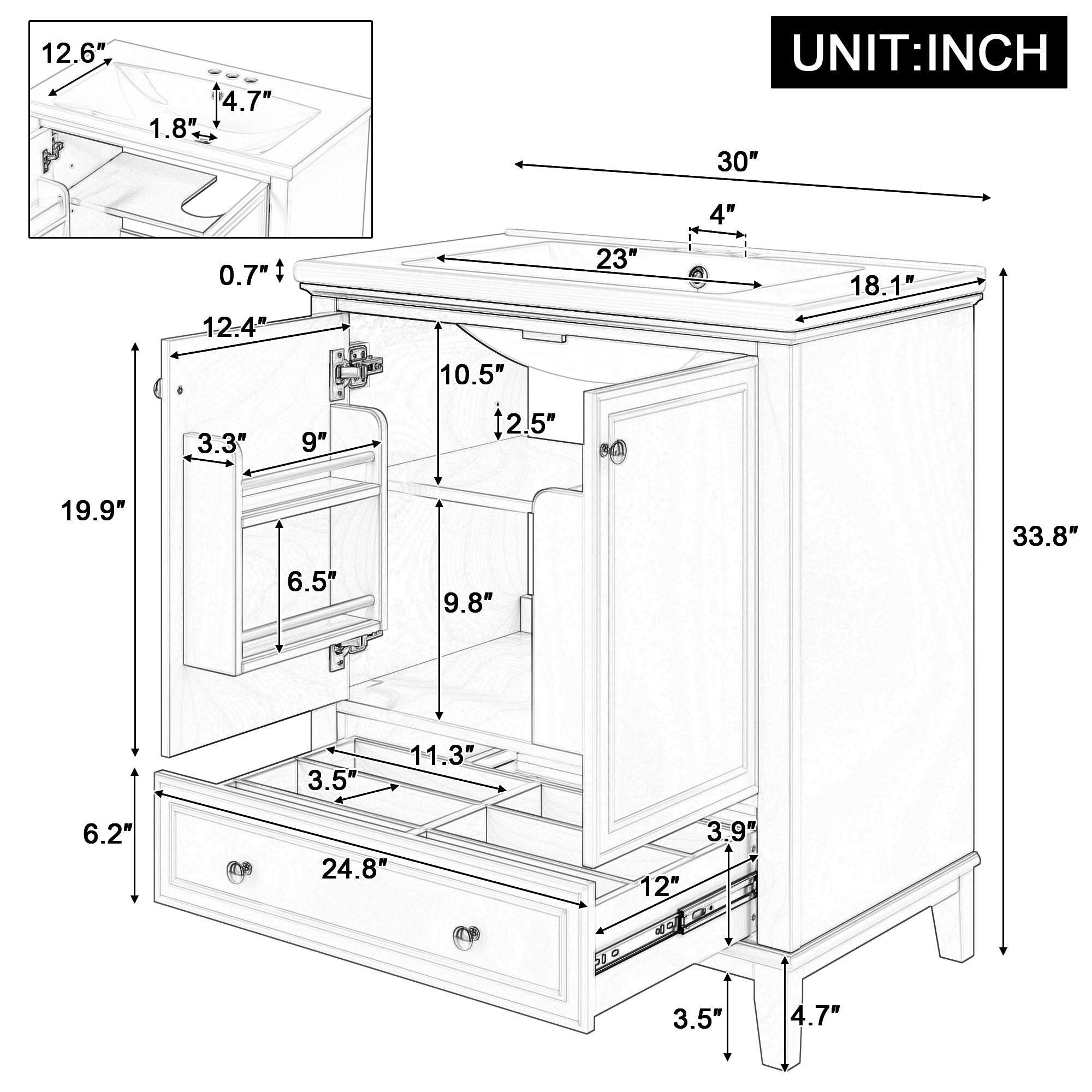 WELLFOR NIE-N7VT05W Bath-Vanity-Combo - View #8