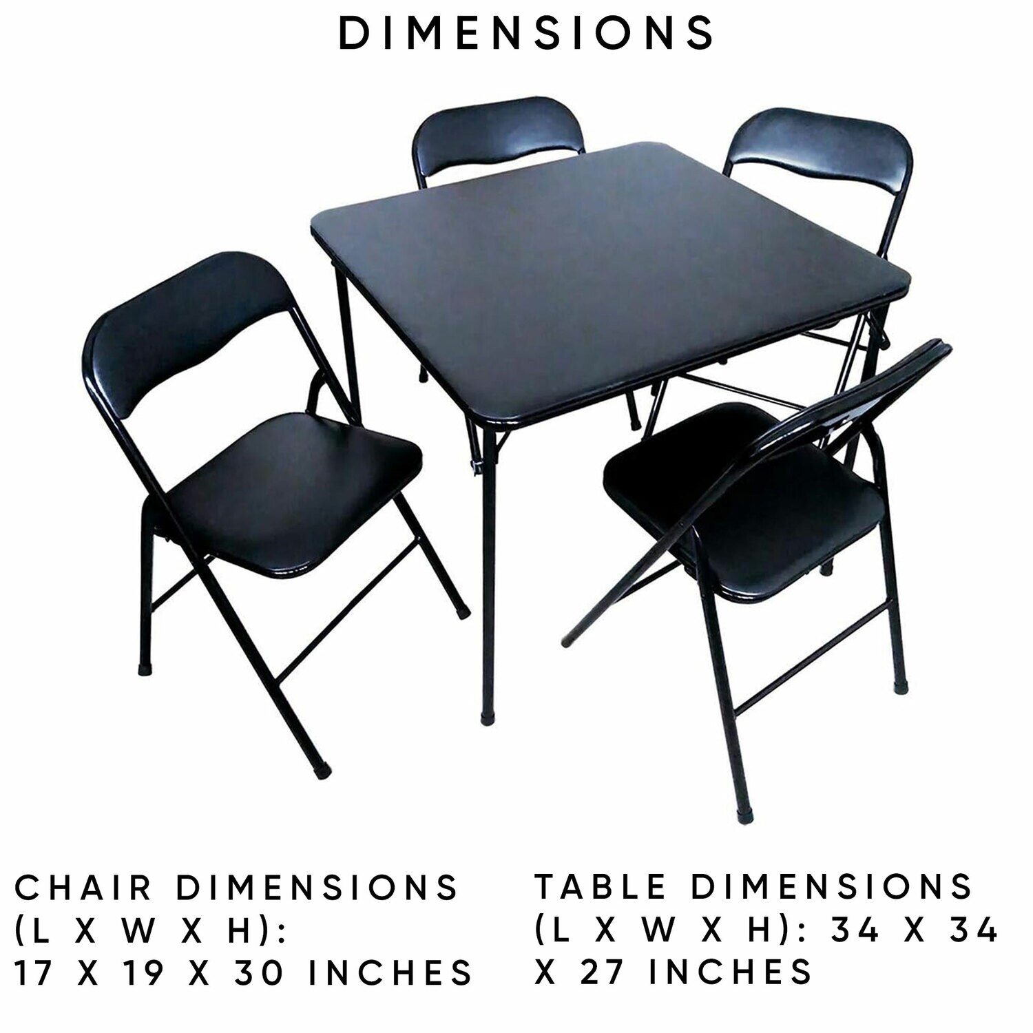 Folding card table and shop chairs set