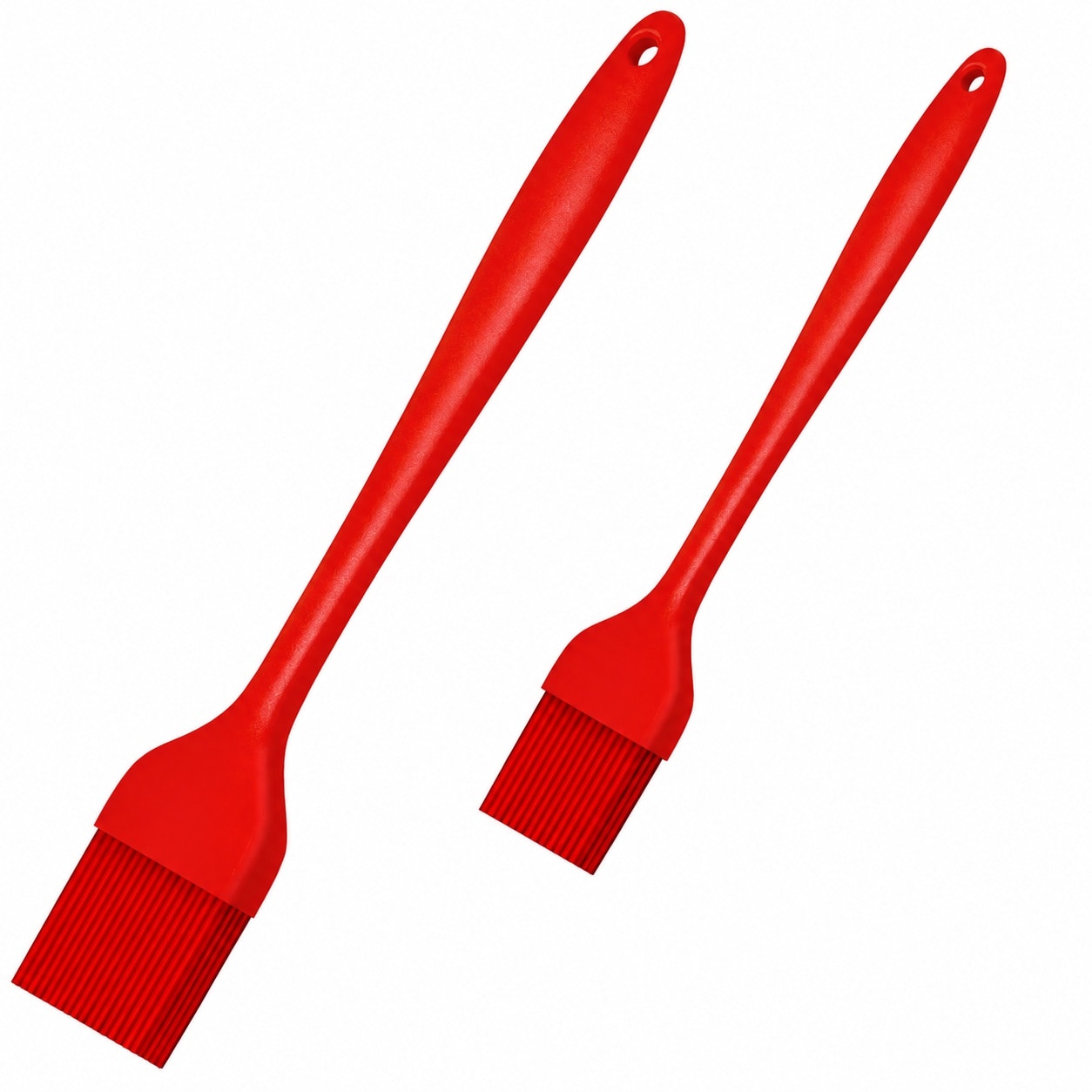 Aoibox 2 Piece Red Silicone Basting and Pastry Brush Set Heat Resistant to 446 F BPA Free Dishwasher Safe
