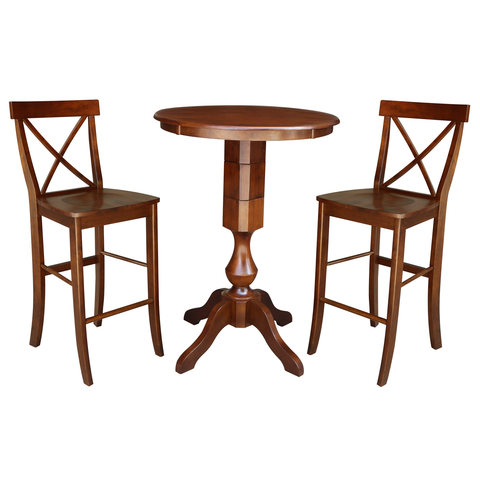 International Concepts K581-30RT-11-S6133-2 Espresso Casual Dining Room Set with Round Table (Seats 2)
