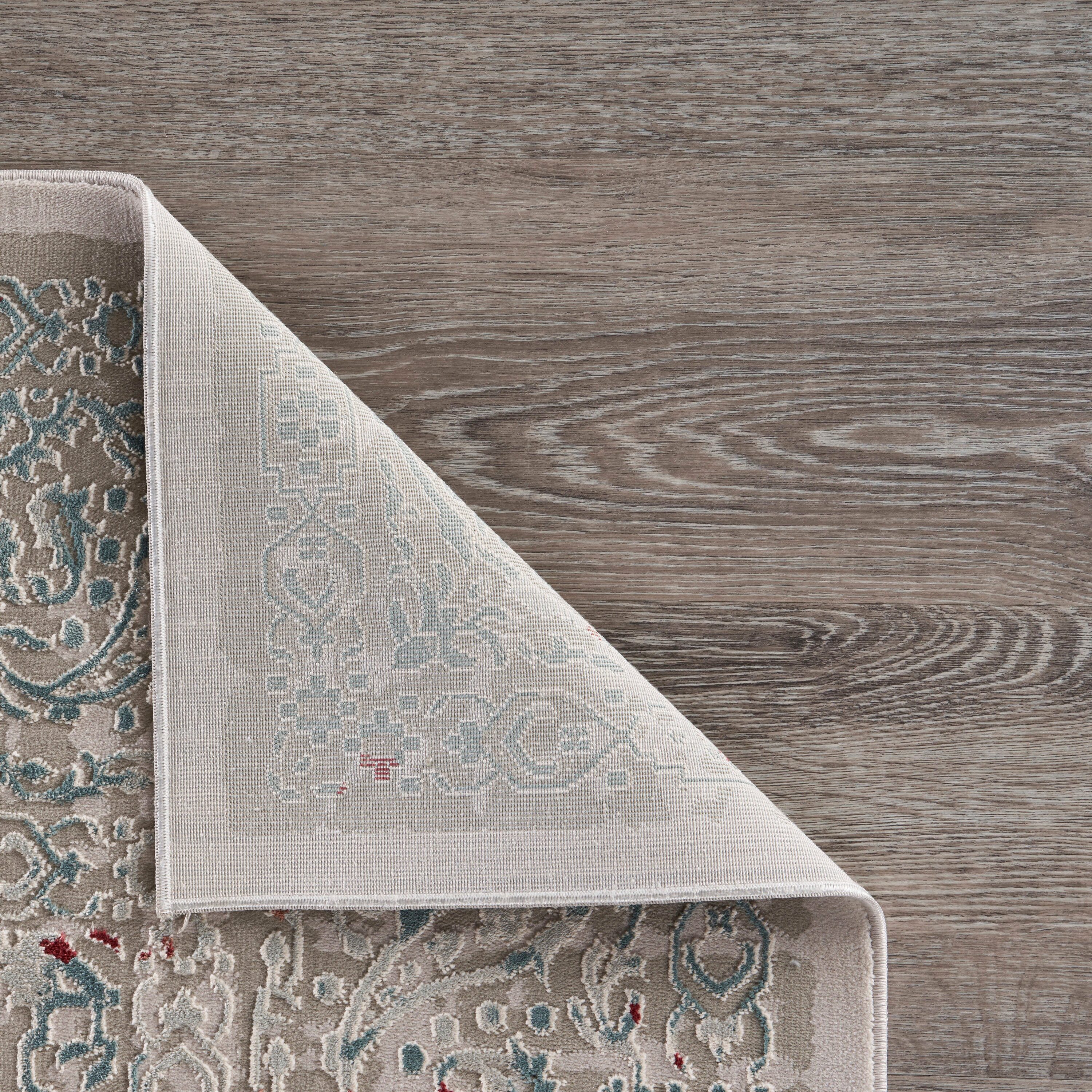 Gray and Ivory Hand-Knotted Oriental Synthetic Area Rug