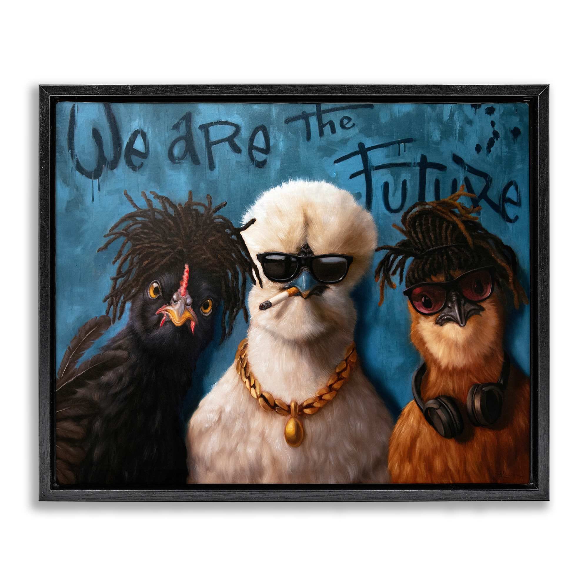 Stupell Industries BS-780-FFB-16X20 We Are The Future Birds Floating Frame design by Lucia Heffernan