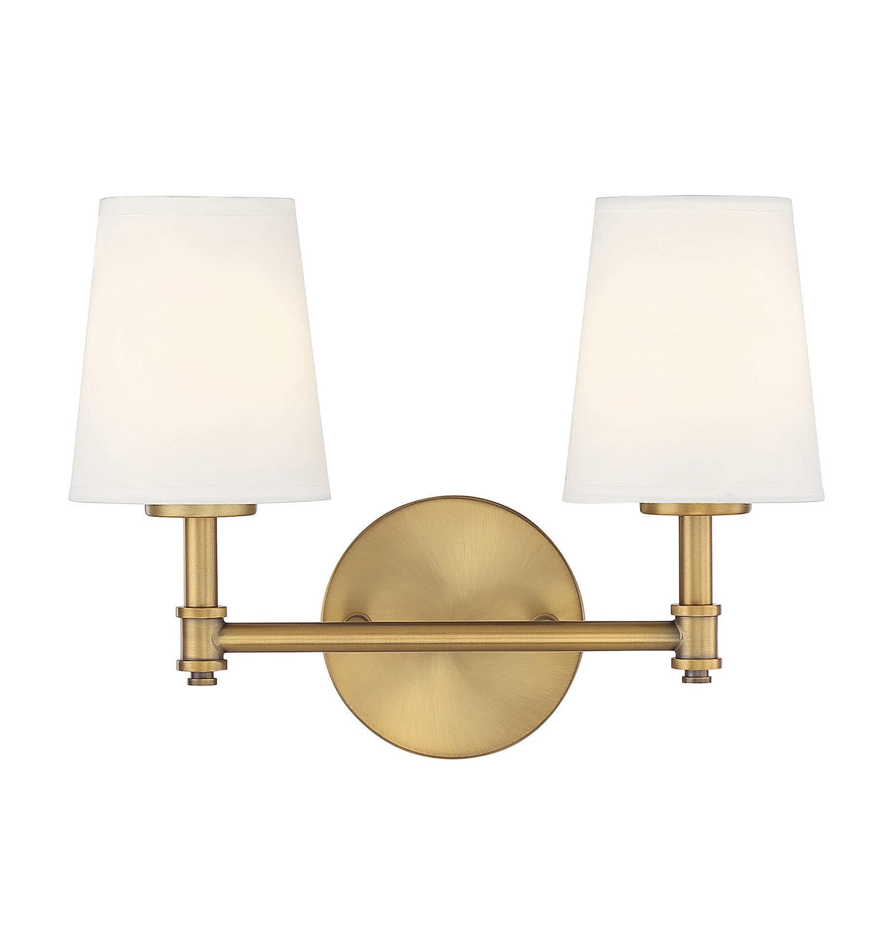 Meridian Lite Trends M80050NB Meridian 15-in 2 -Light Brushed Brass Modern/contemporary Vanity light