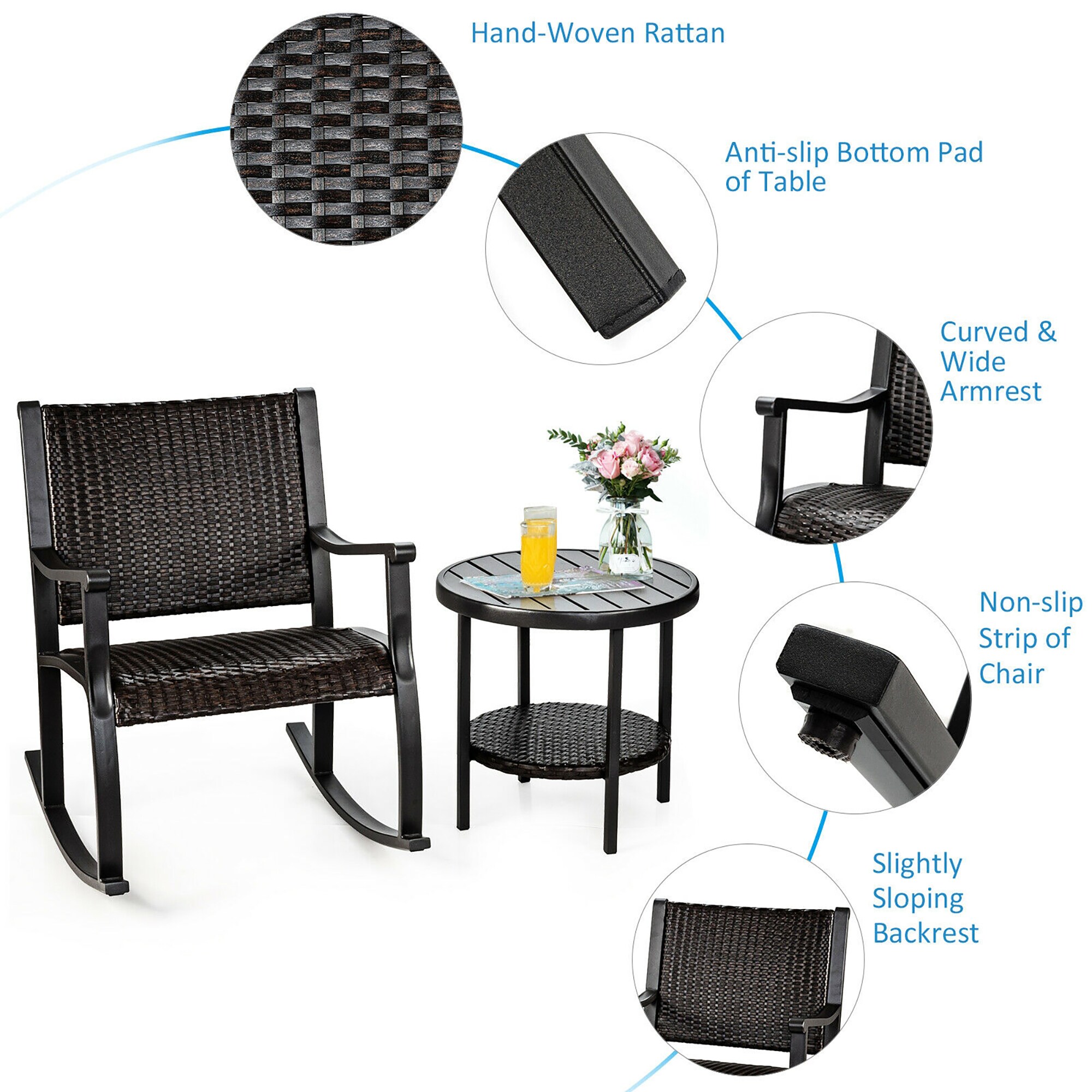 Forclover ALLC-13BK Patio-Conversation-Sets - View #4