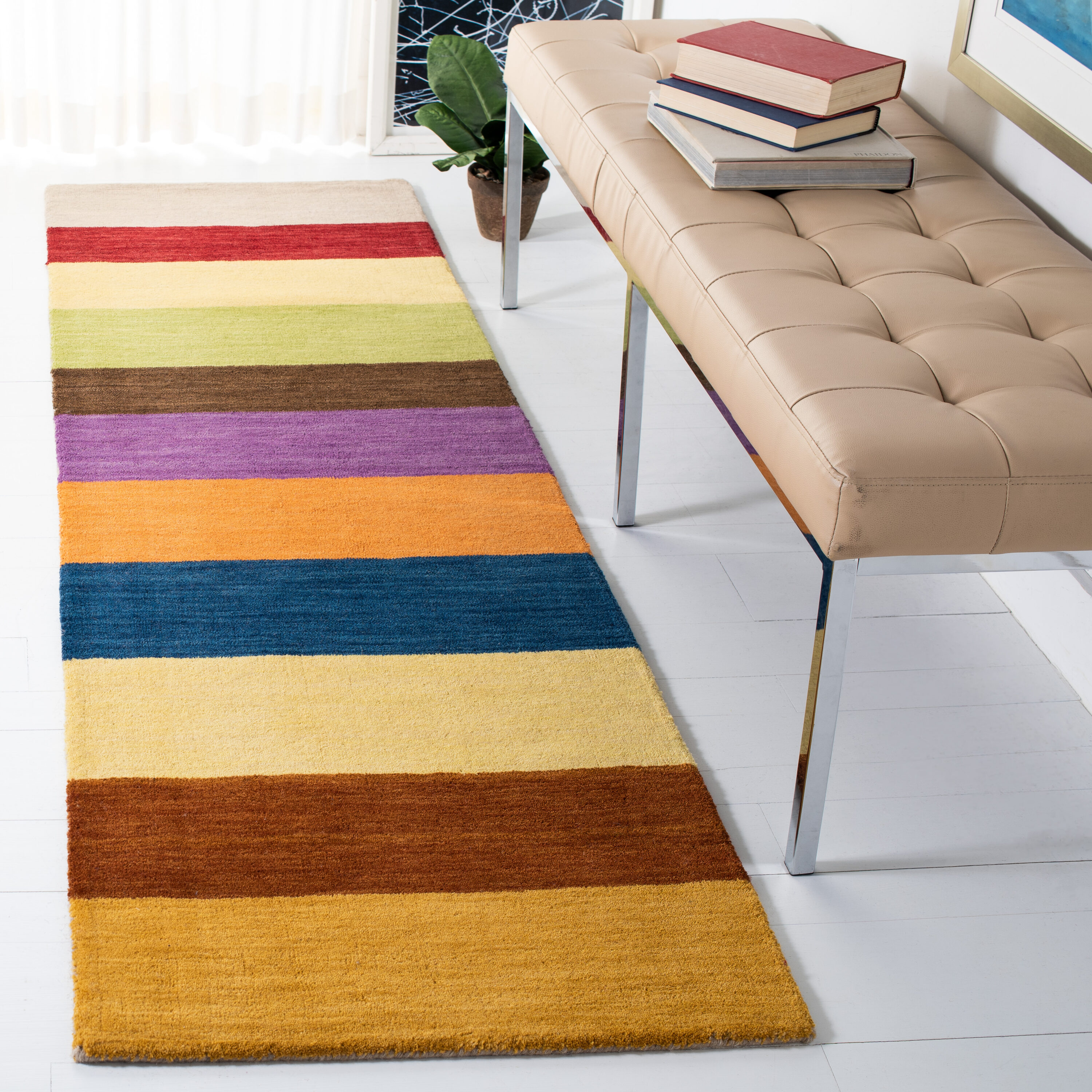  Himalaya 584 Yellow/Multi Contemporary 2ft-3in x 12ft Runner Rug